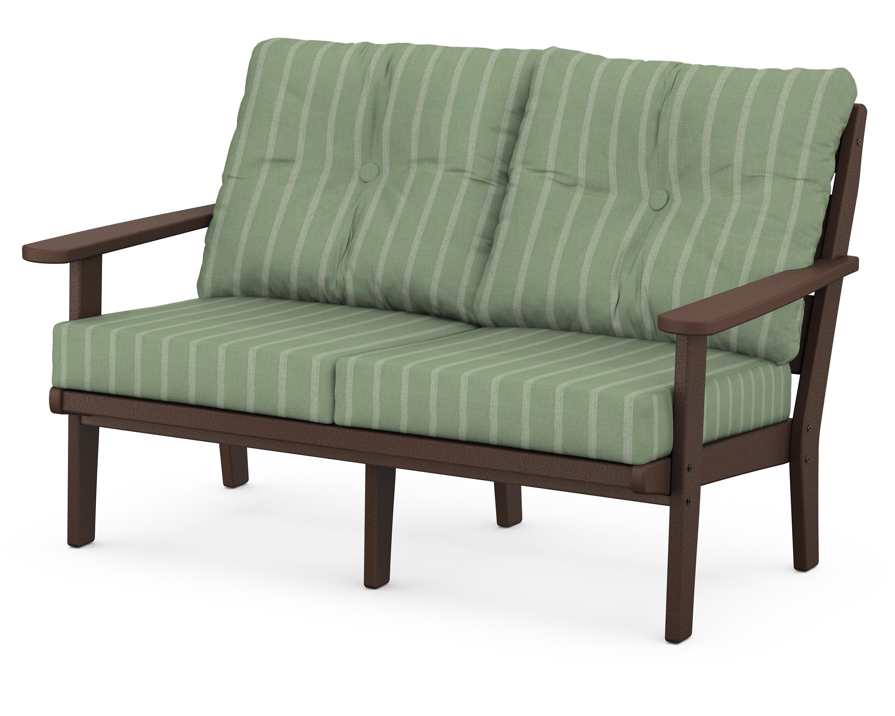 POLYWOOD® Lakeside Deep Seating Loveseat in Mahogany / Unwind Rainwashed
