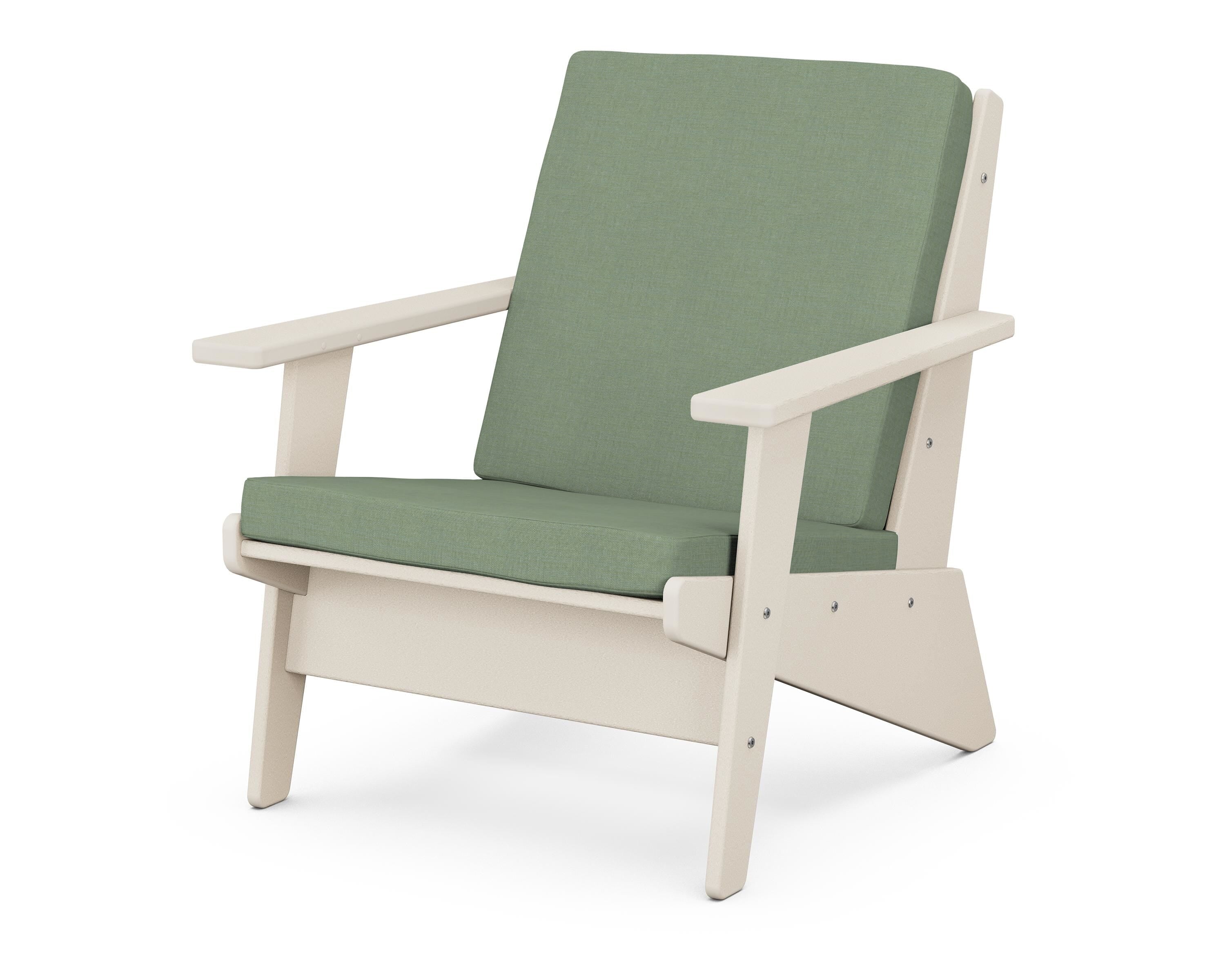 POLYWOOD® Riviera Modern Lounge Chair in Sand / Exhale Rainwashed