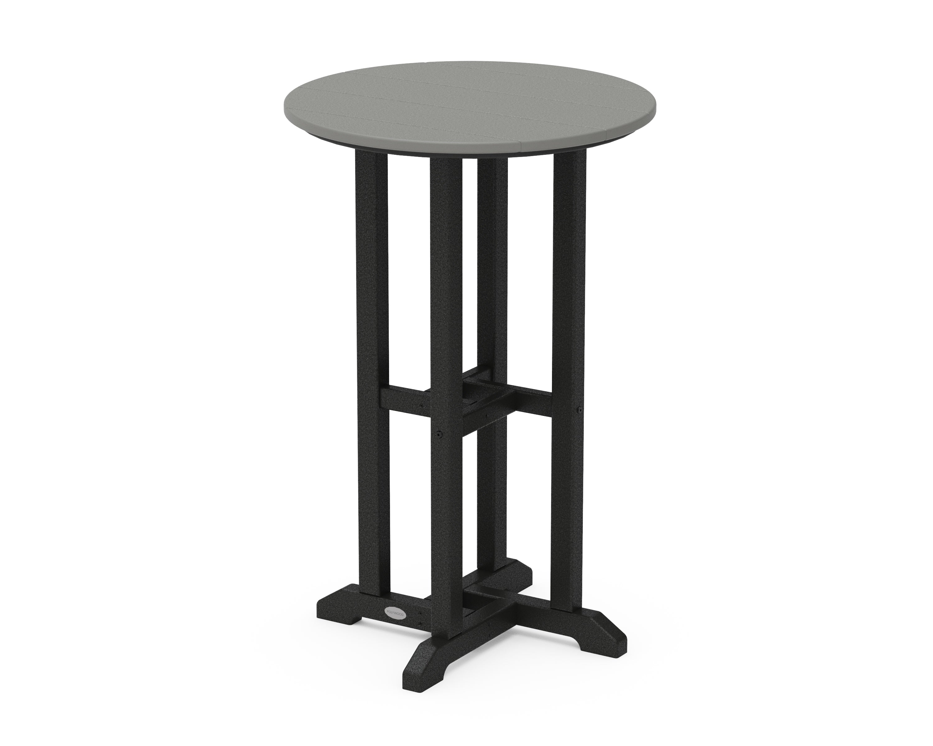 POLYWOOD® Contempo 24" Round Counter Table in Black / Slate Grey