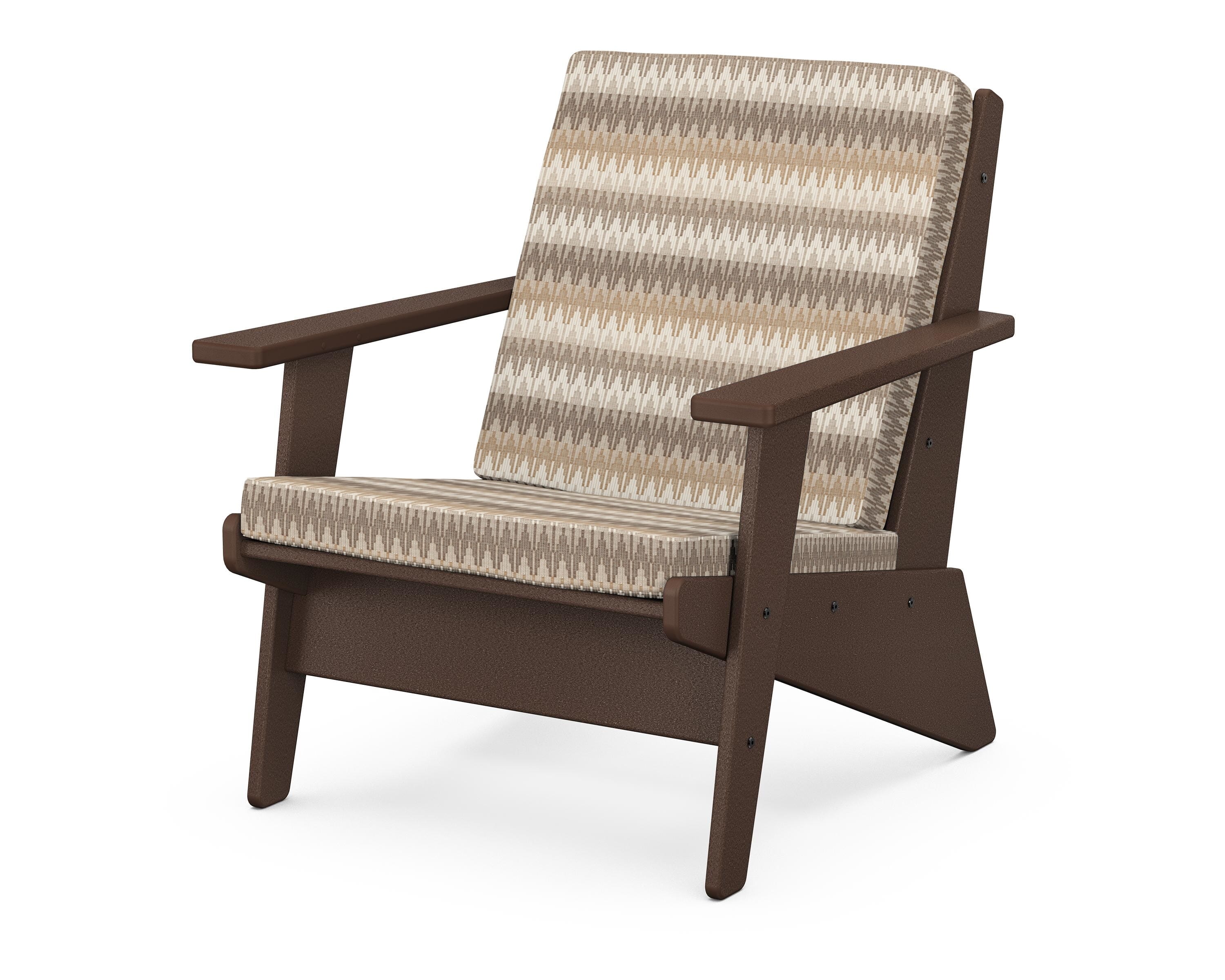 POLYWOOD® Riviera Modern Lounge Chair in Mahogany / Valley Dune