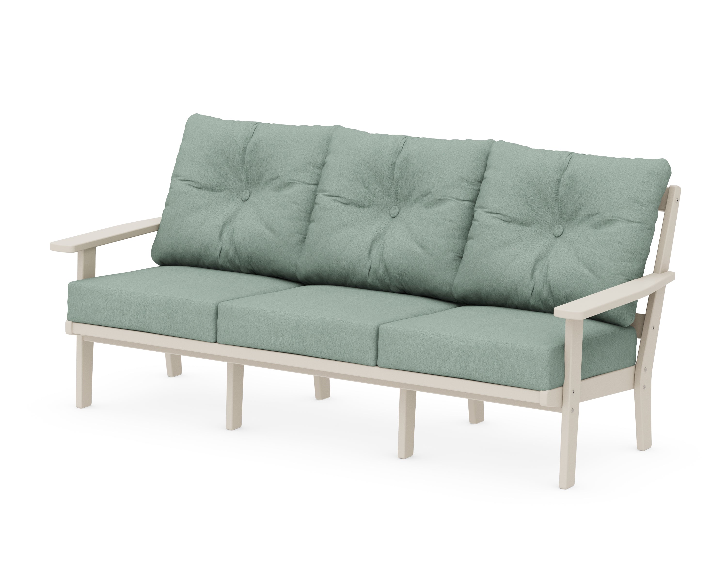 POLYWOOD® Oxford Deep Seating Sofa in Sand / Glacier Spa