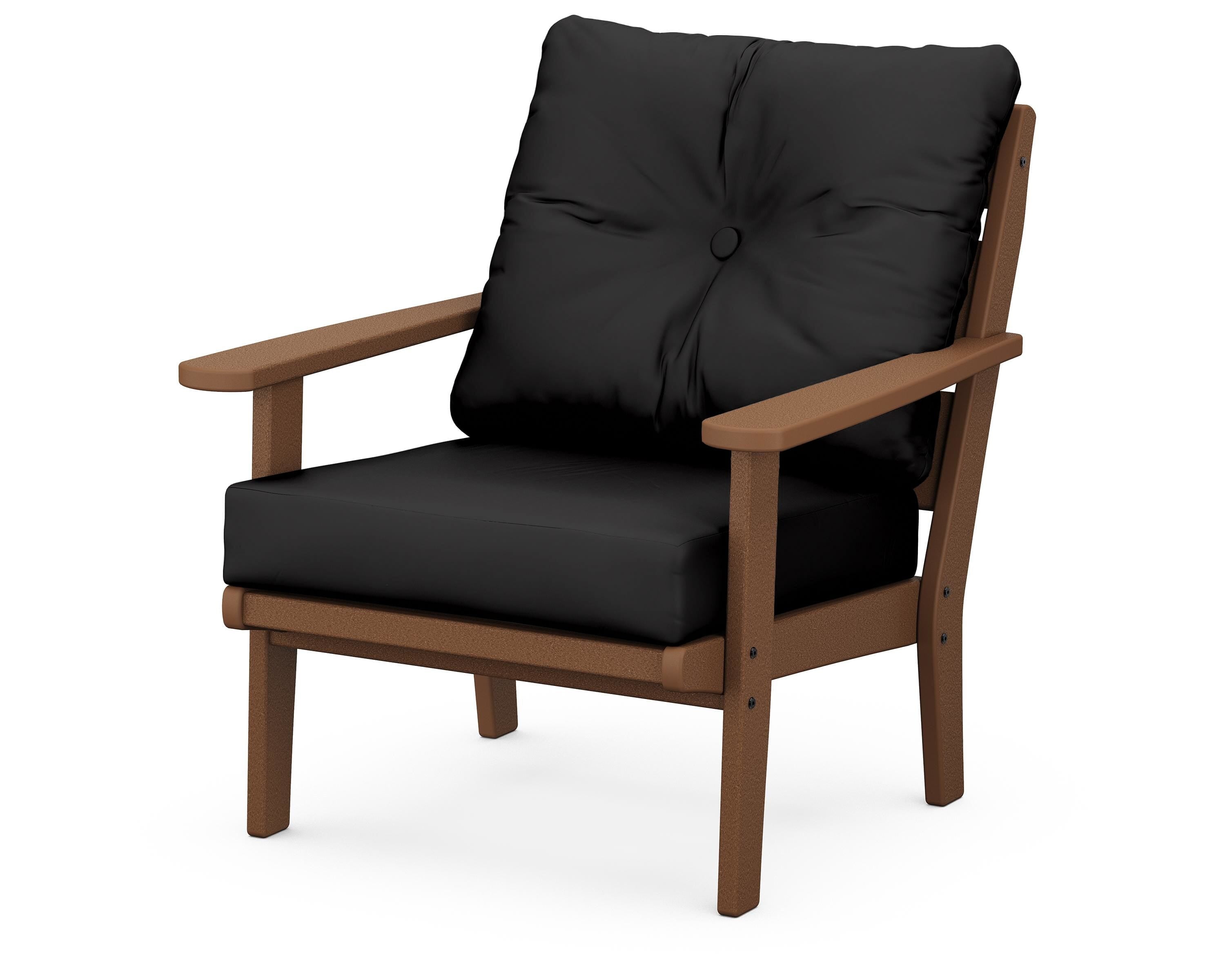 POLYWOOD® Lakeside Deep Seating Chair in Teak / Canvas Black