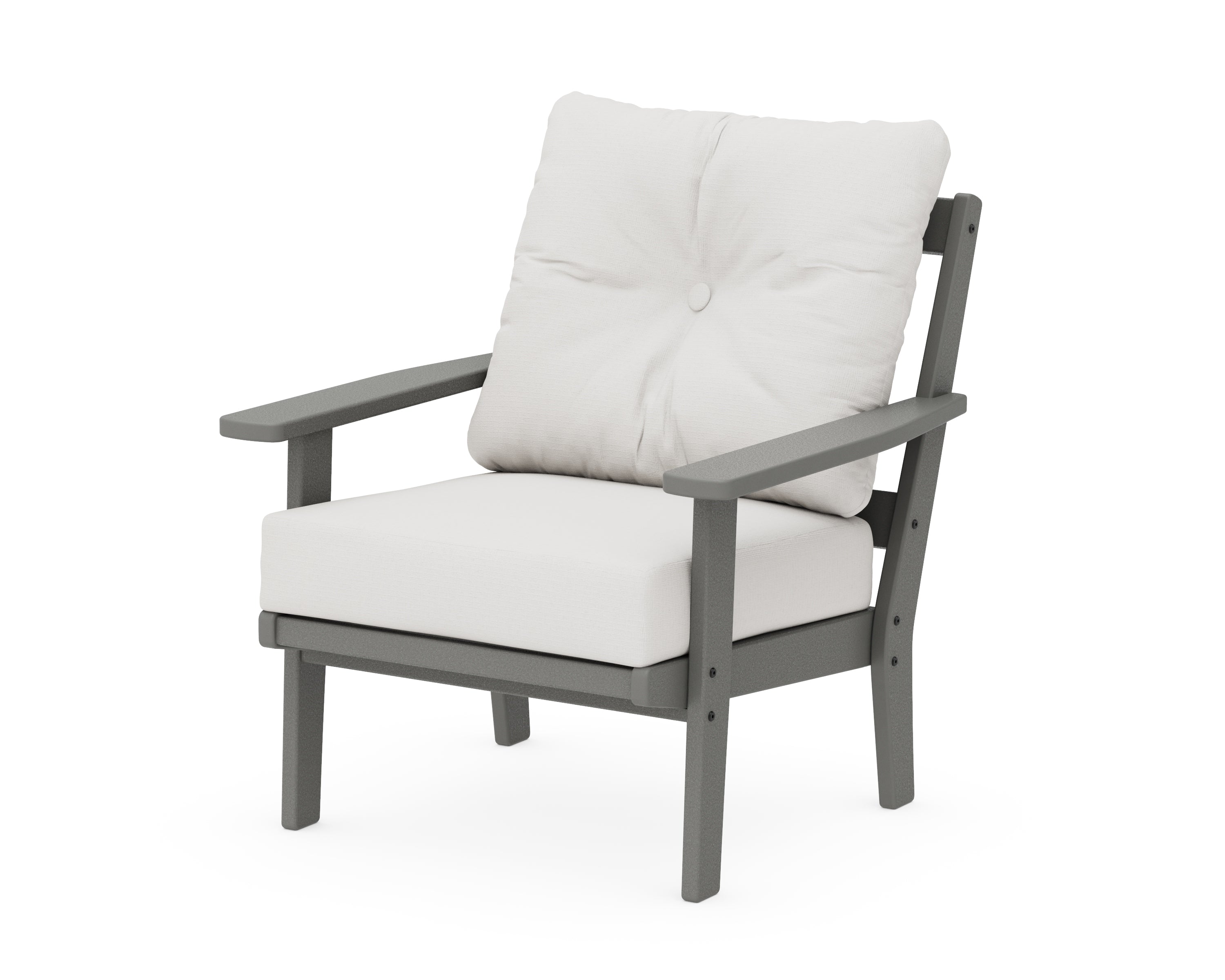 POLYWOOD® Oxford Deep Seating Chair in Slate Grey / Natural Linen