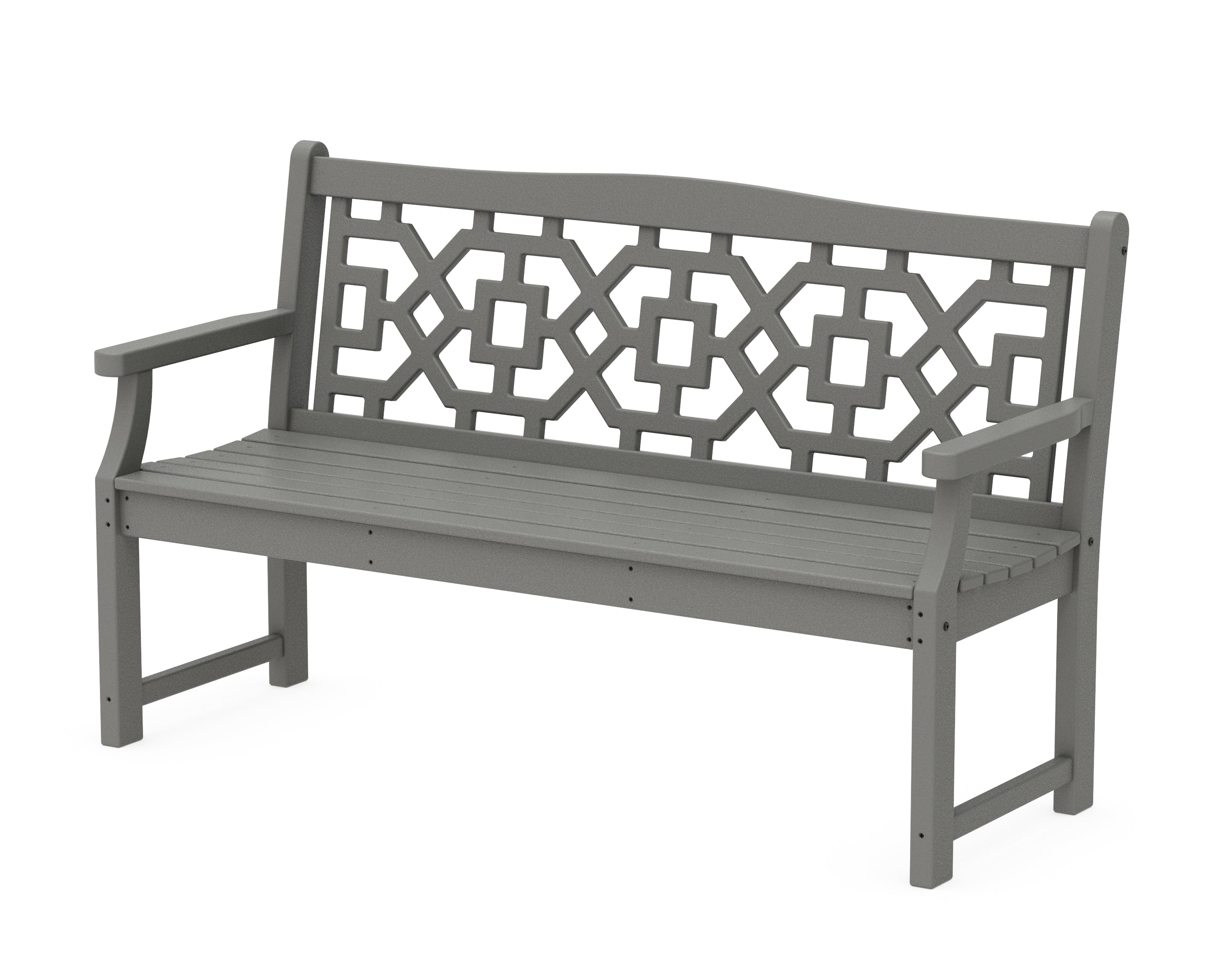 Martha Stewart by POLYWOOD® Chinoiserie 60" Garden Bench in Slate Grey