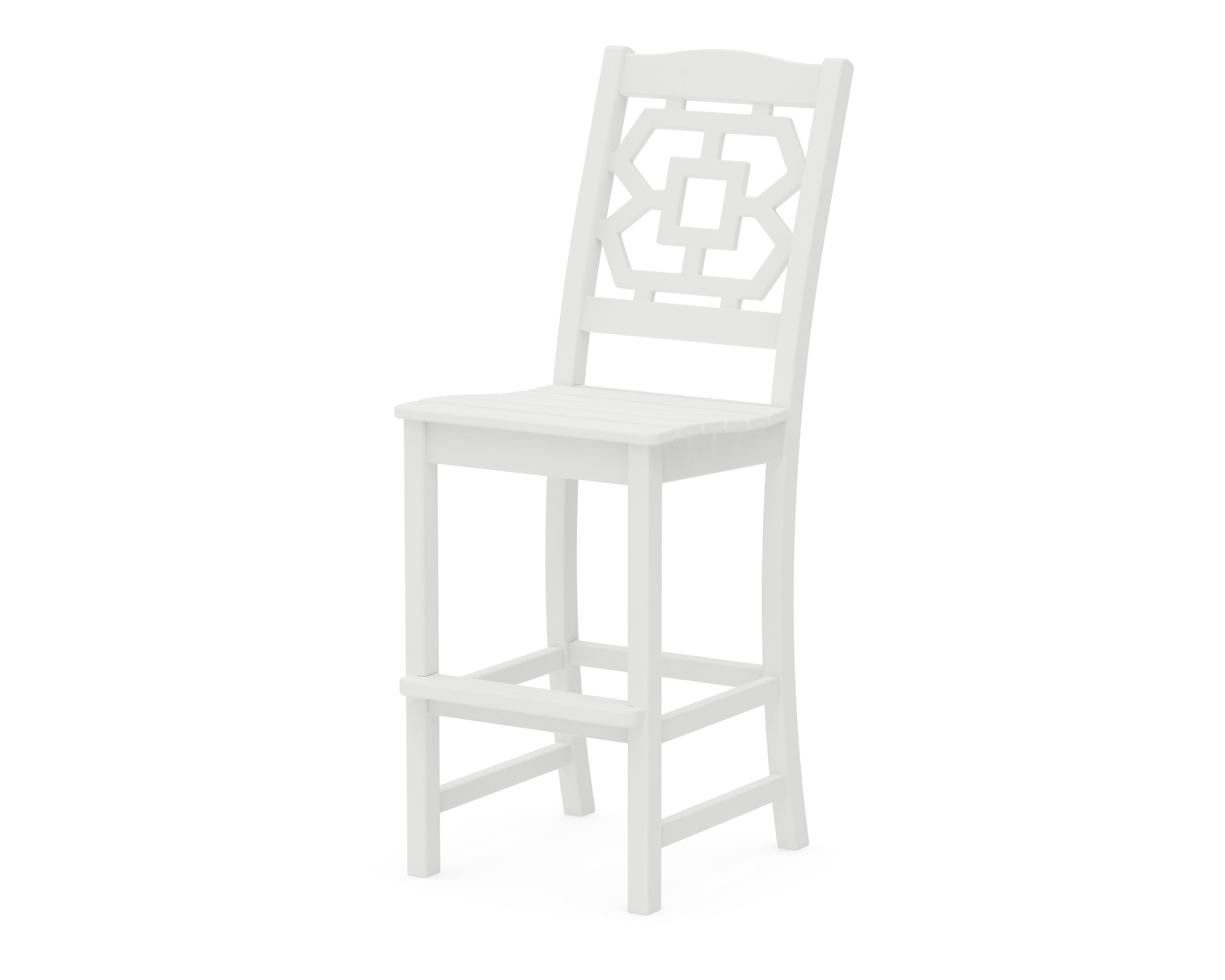 Martha Stewart by POLYWOOD® Chinoiserie Bar Side Chair in White