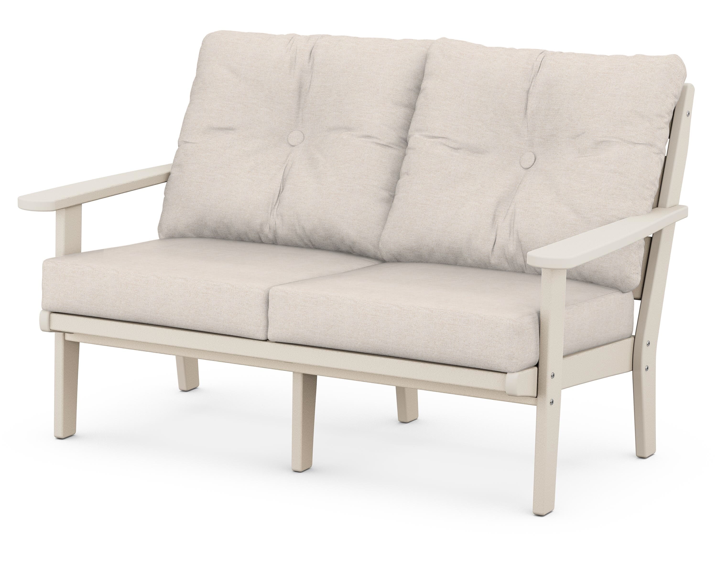 POLYWOOD® Lakeside Deep Seating Loveseat in Sand / Nuance Cloud