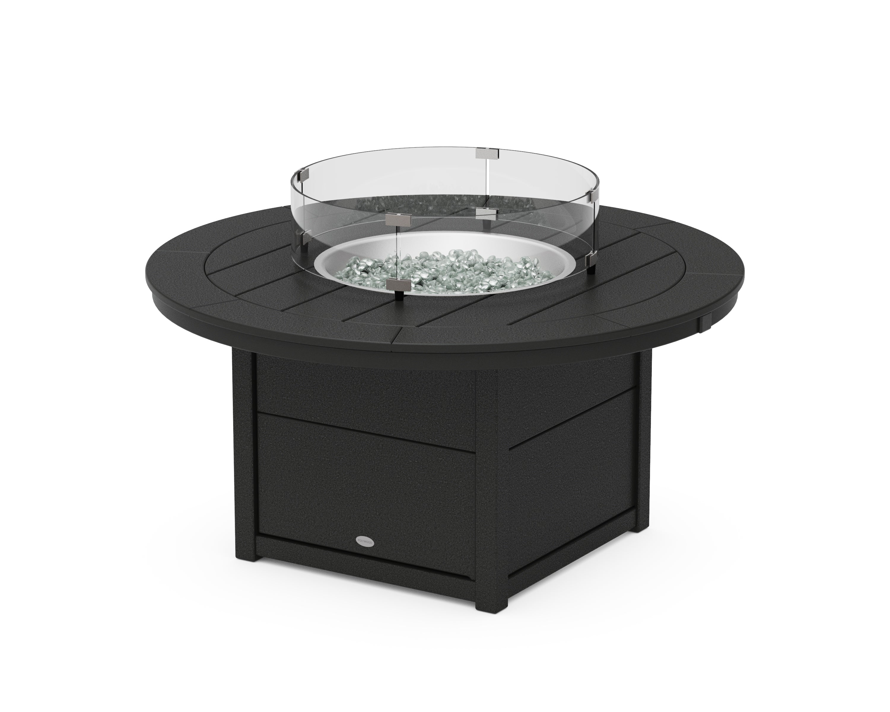 POLYWOOD® Round 48" Fire Pit Table in Black
