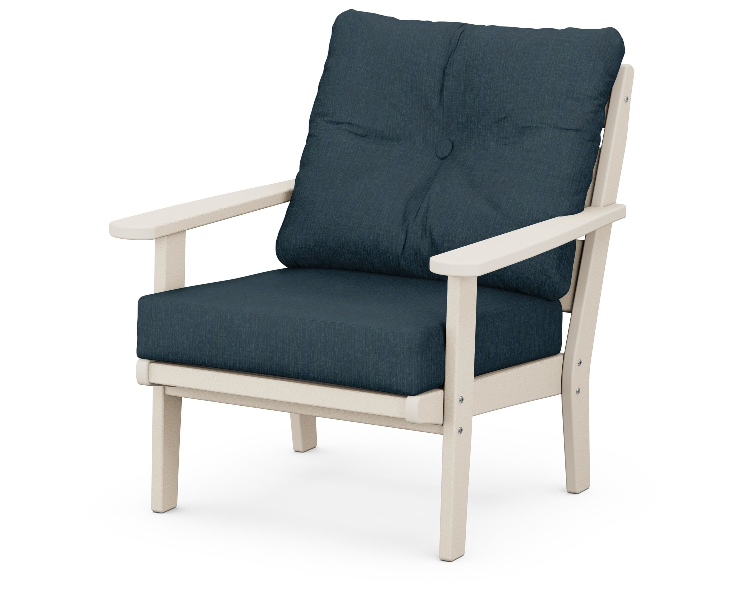 POLYWOOD® Lakeside Deep Seating Chair in Sand / Platform Indigo