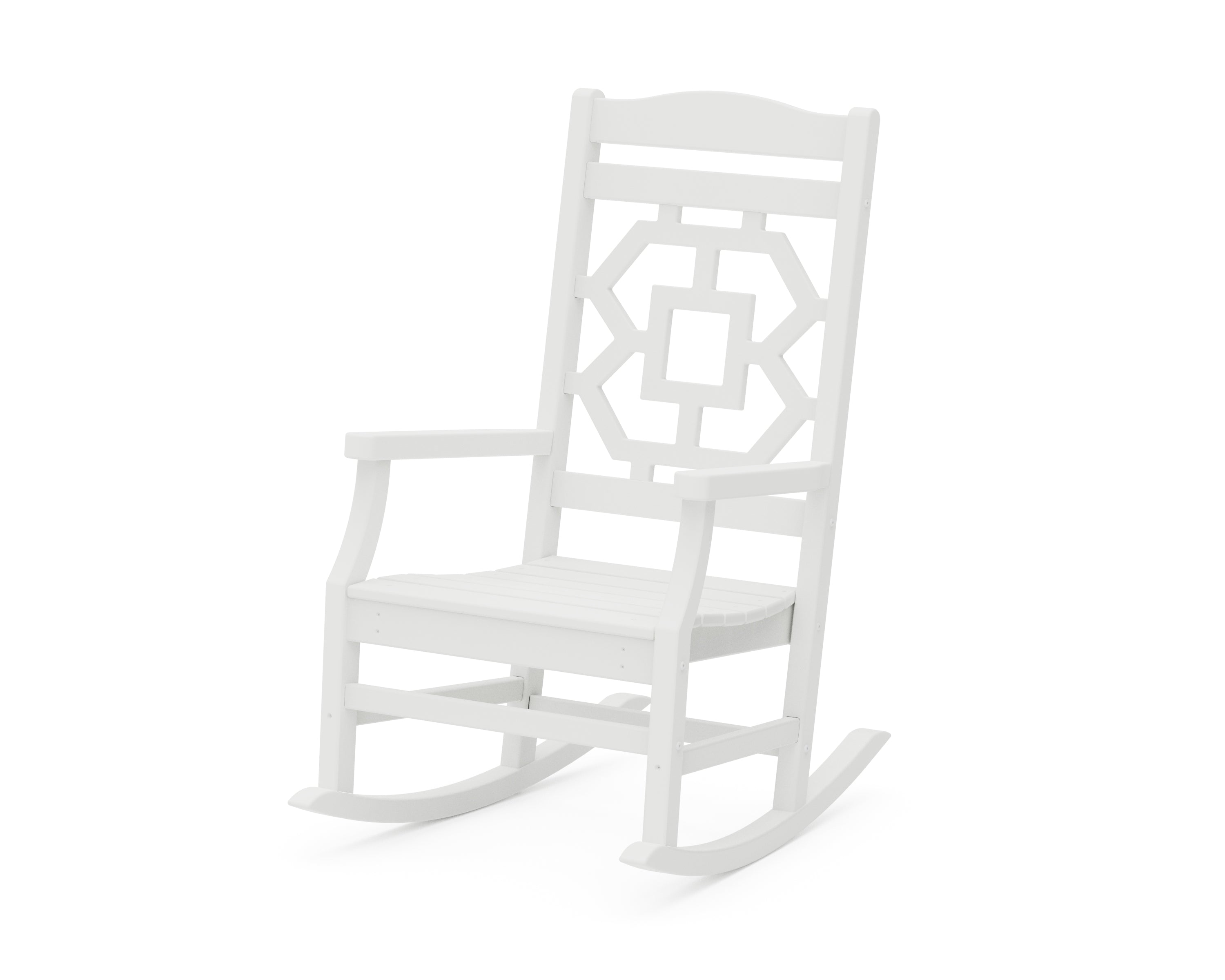 Martha Stewart by POLYWOOD® Chinoiserie Rocking Chair in White