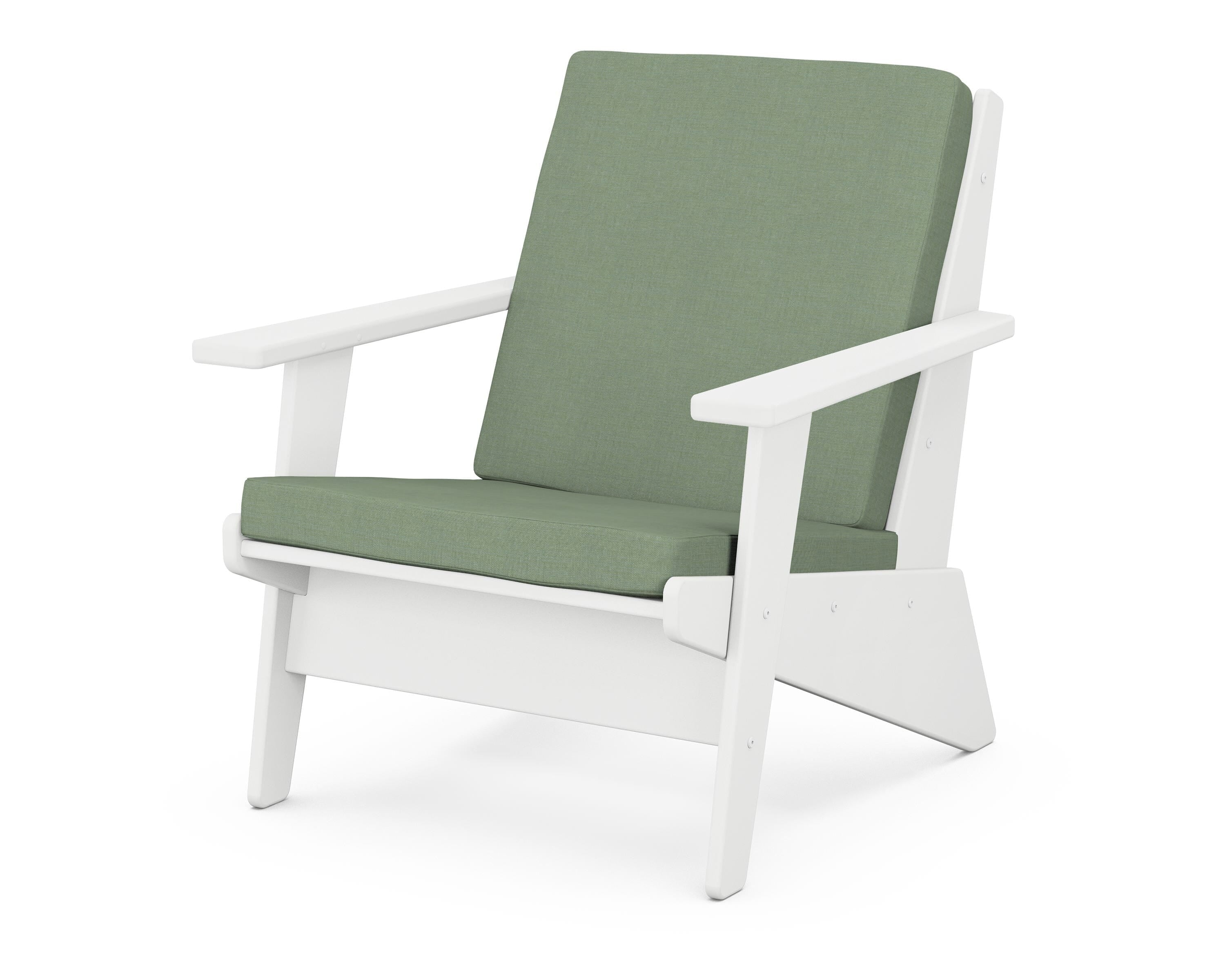 POLYWOOD® Riviera Modern Lounge Chair in White / Exhale Rainwashed