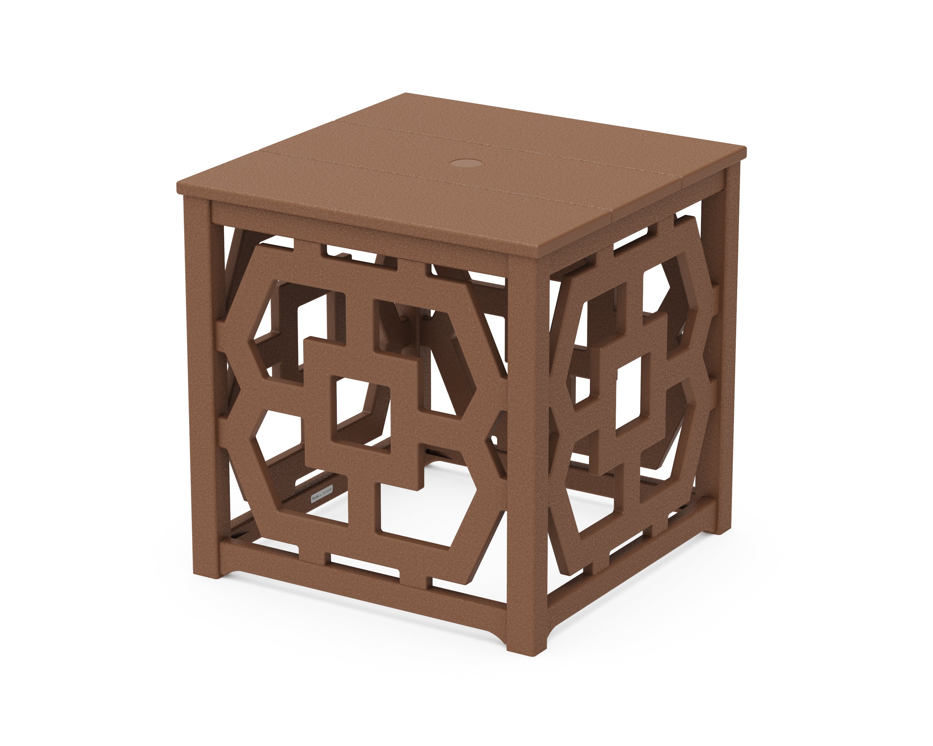 Martha Stewart by POLYWOOD® Chinoiserie Umbrella Stand Accent Table in Teak