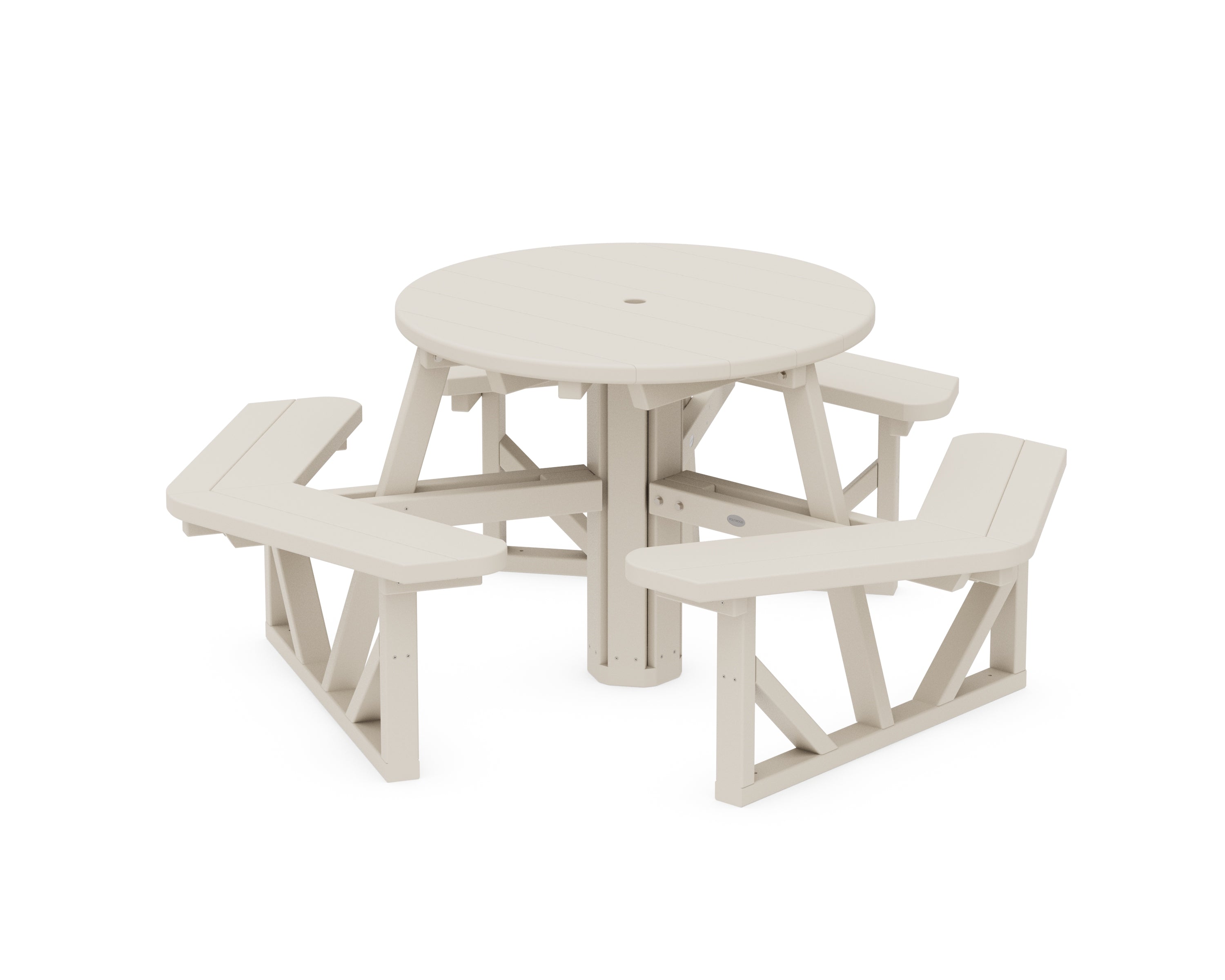 POLYWOOD® Park 36" Round Picnic Table in Sand