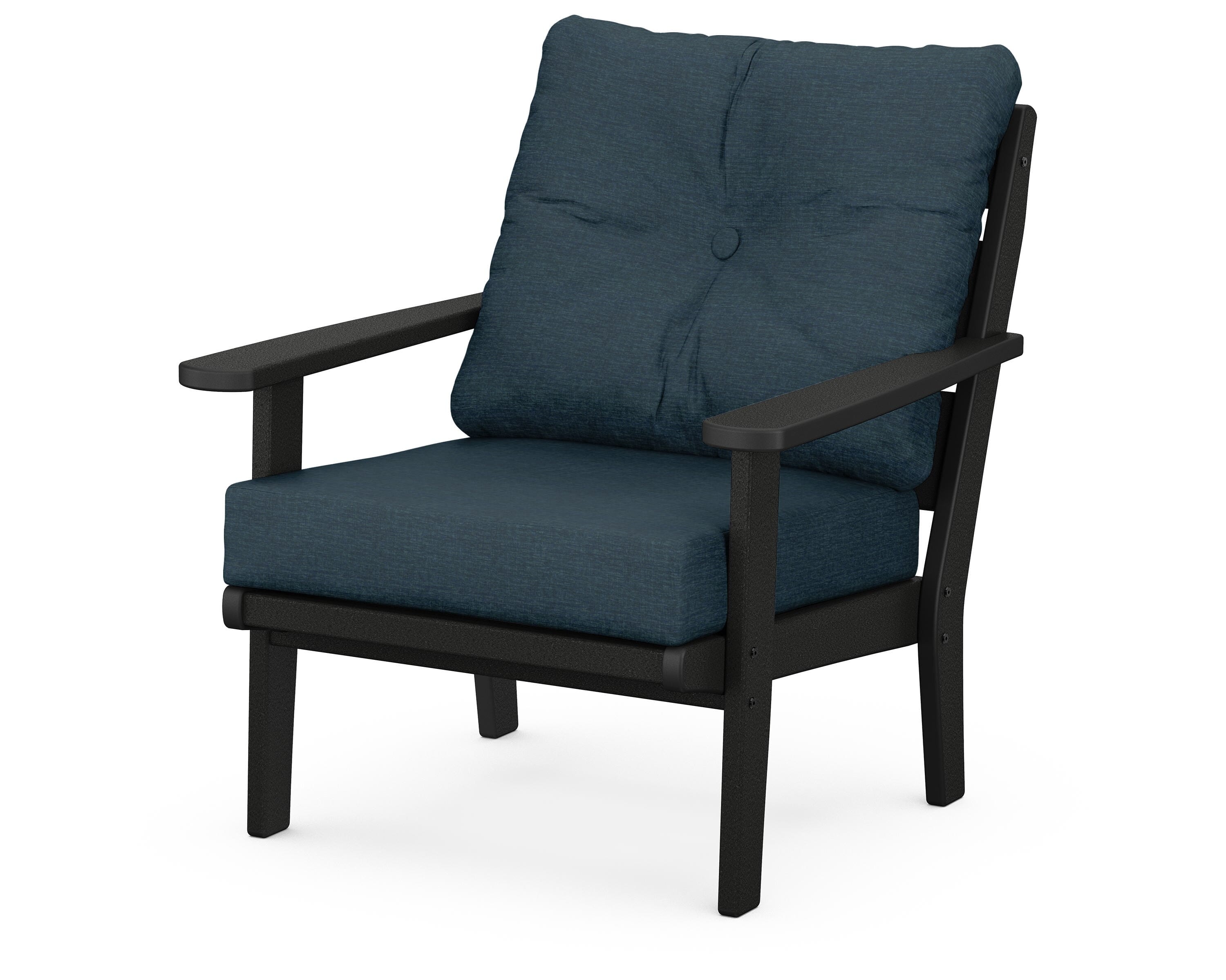 POLYWOOD® Lakeside Deep Seating Chair in Black / Platform Indigo
