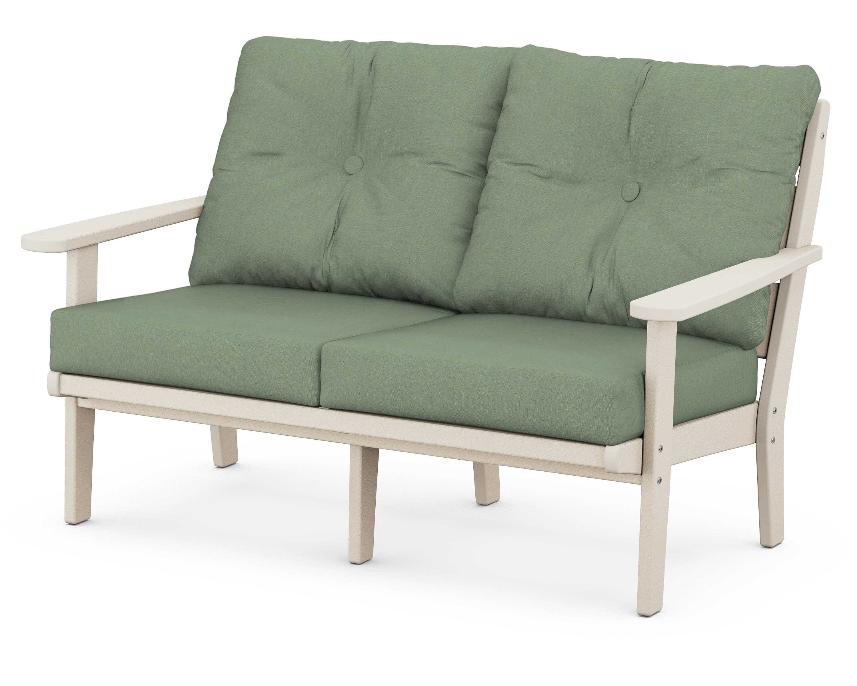 POLYWOOD® Lakeside Deep Seating Loveseat in Sand / Exhale Rainwashed