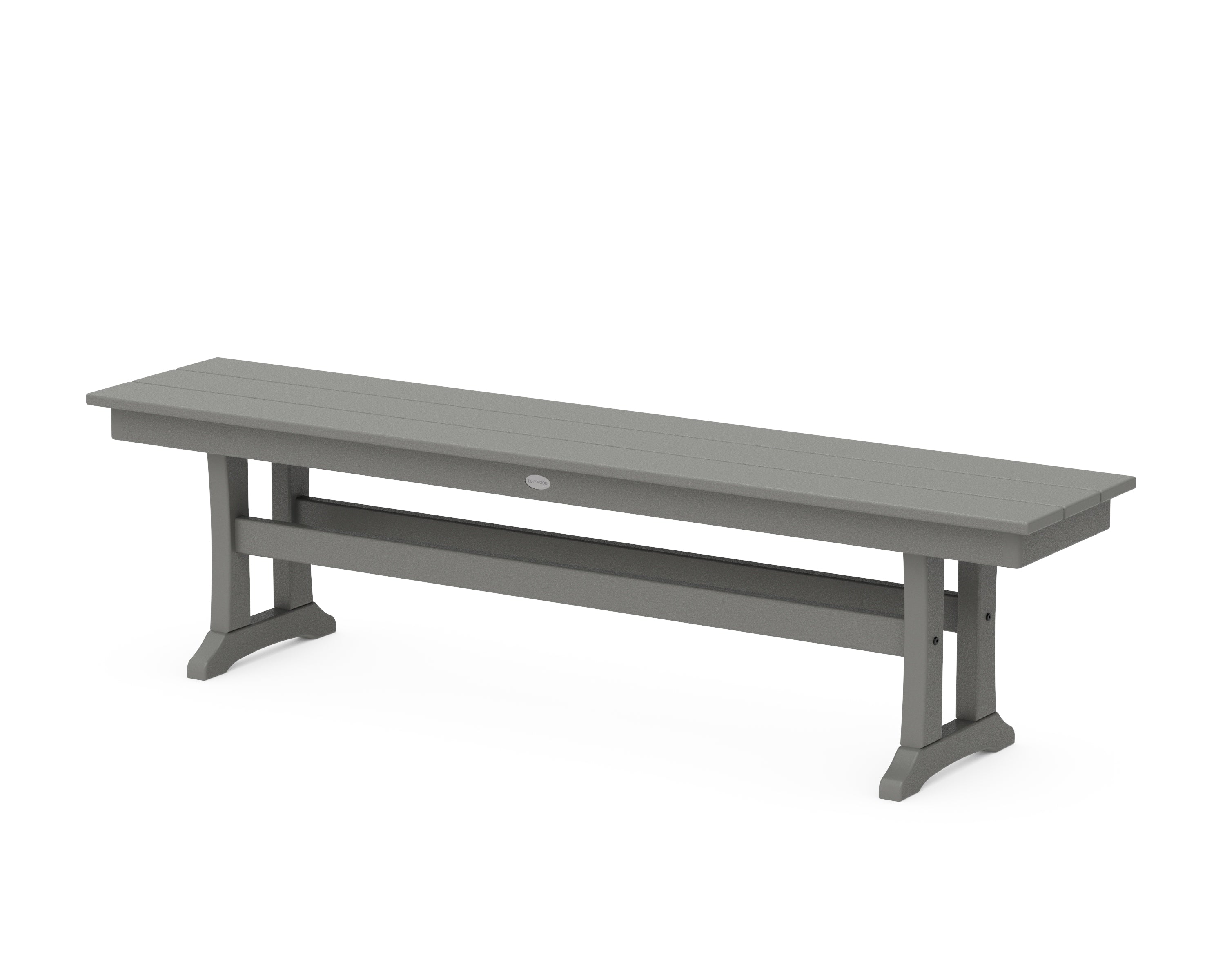 POLYWOOD® Farmhouse Trestle 65" Bench in Slate Grey