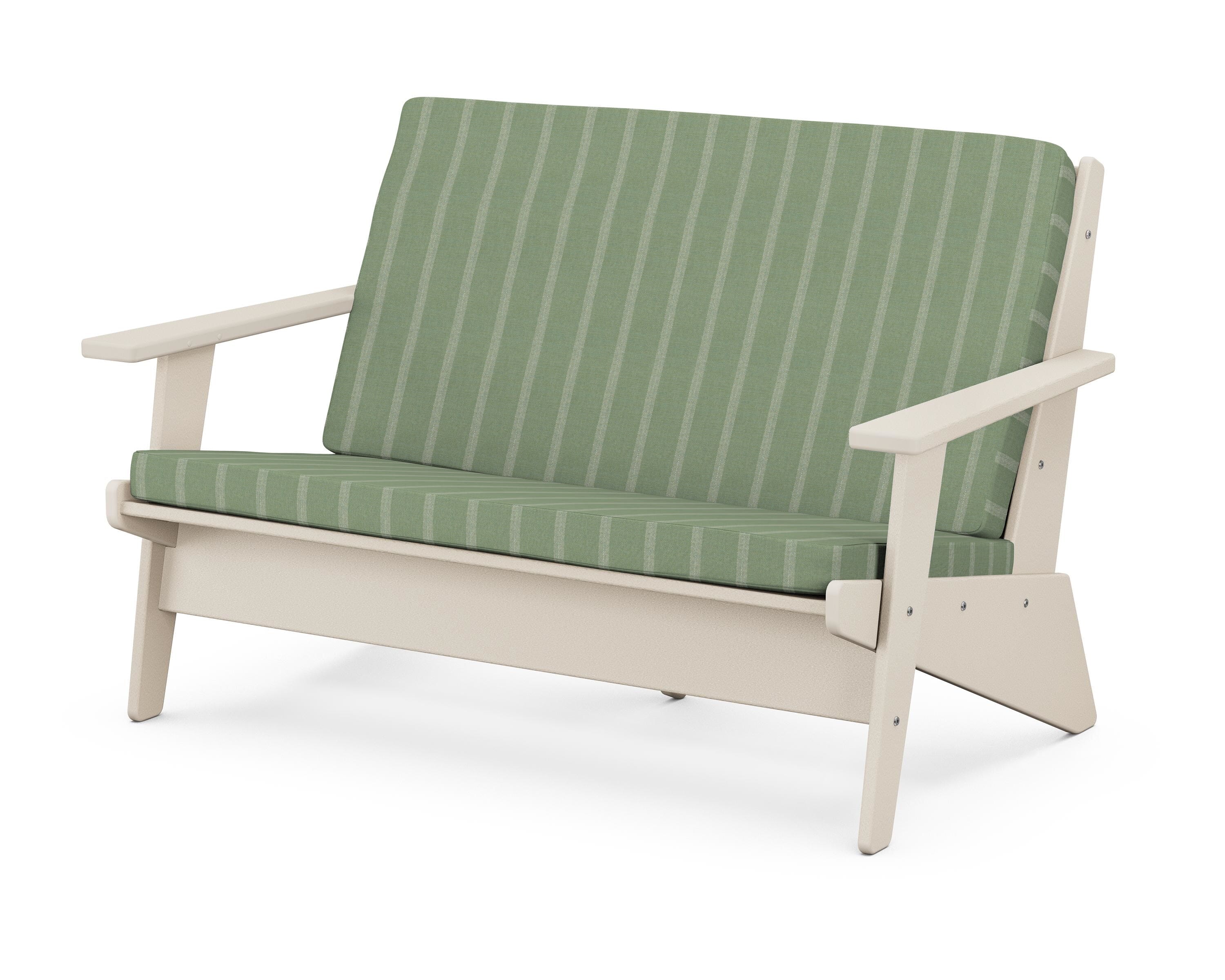 POLYWOOD® Riviera Modern Lounge Loveseat in Sand / Unwind Rainwashed