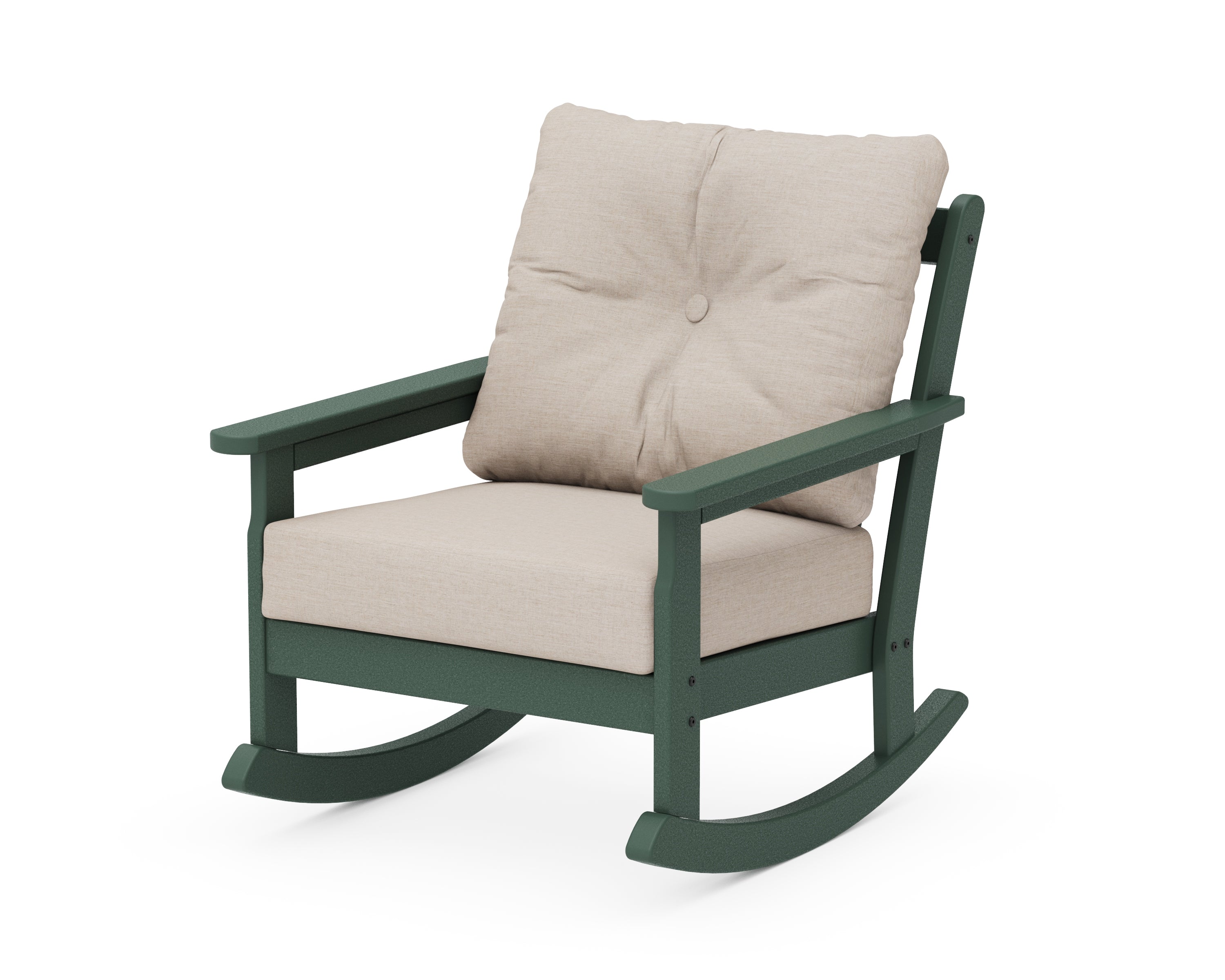 POLYWOOD® Vineyard Deep Seating Rocking Chair in Green / Cast Ash