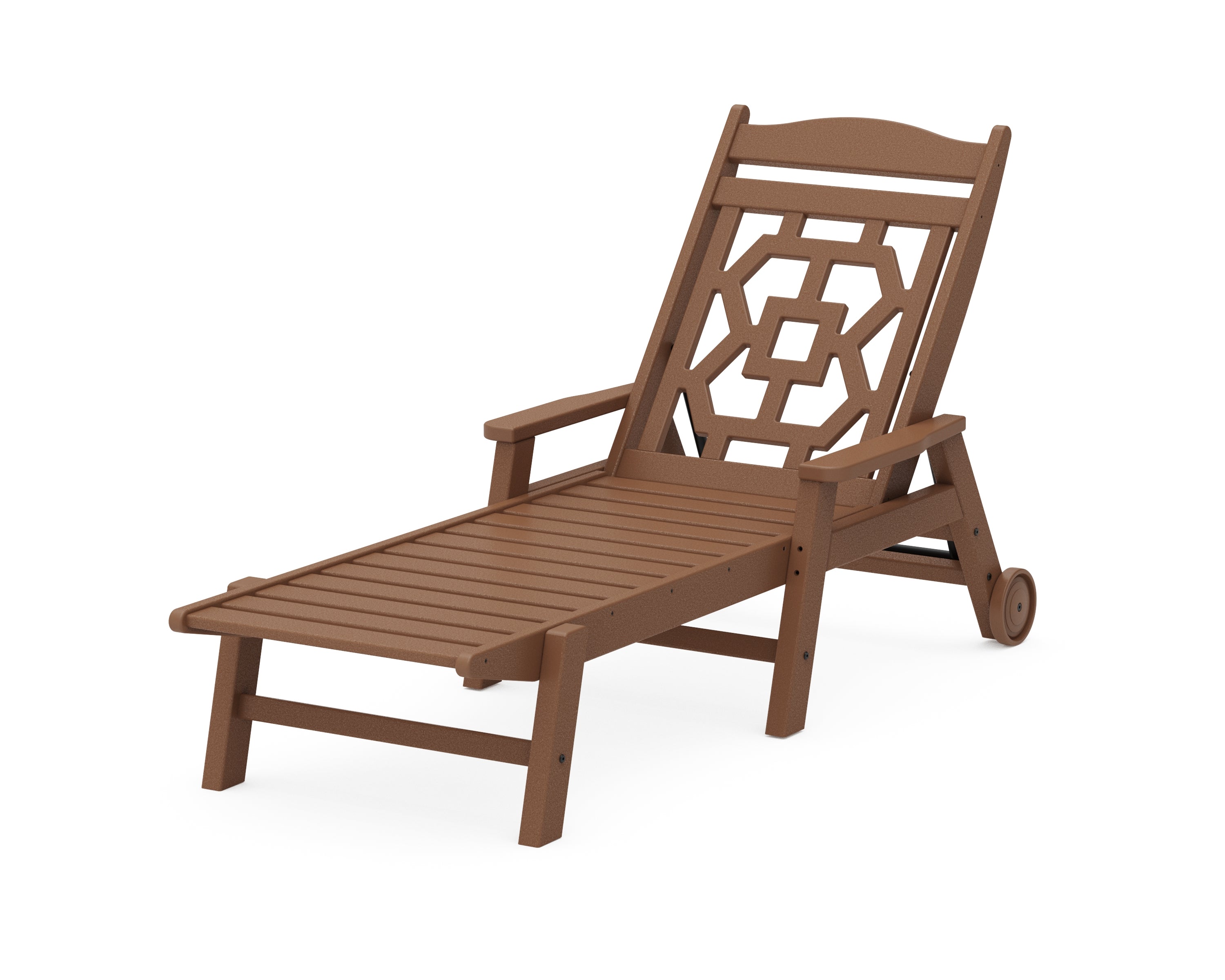 Martha Stewart by POLYWOOD® Chinoiserie Chaise Lounge in Teak