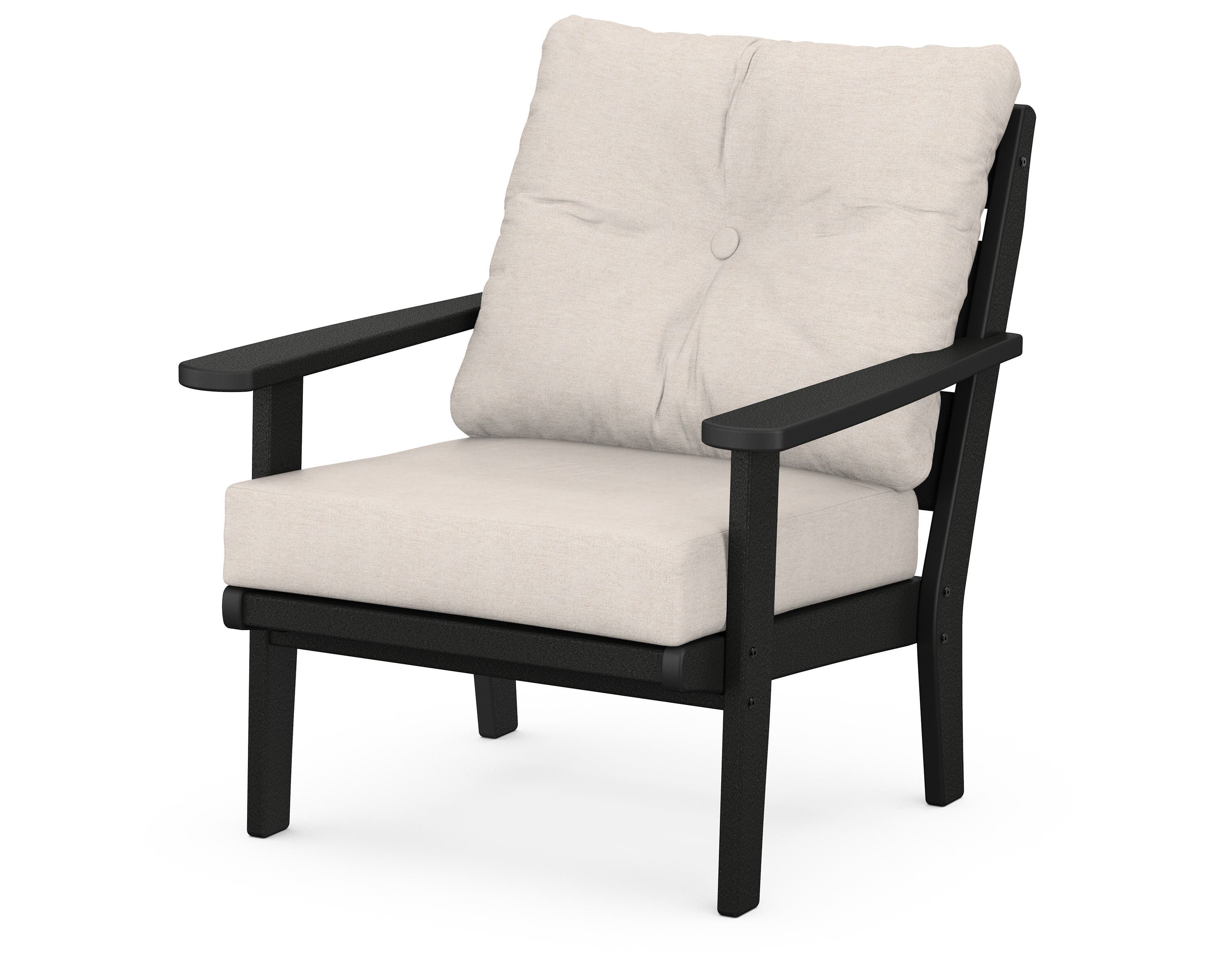 POLYWOOD® Lakeside Deep Seating Chair in Black / Nuance Cloud