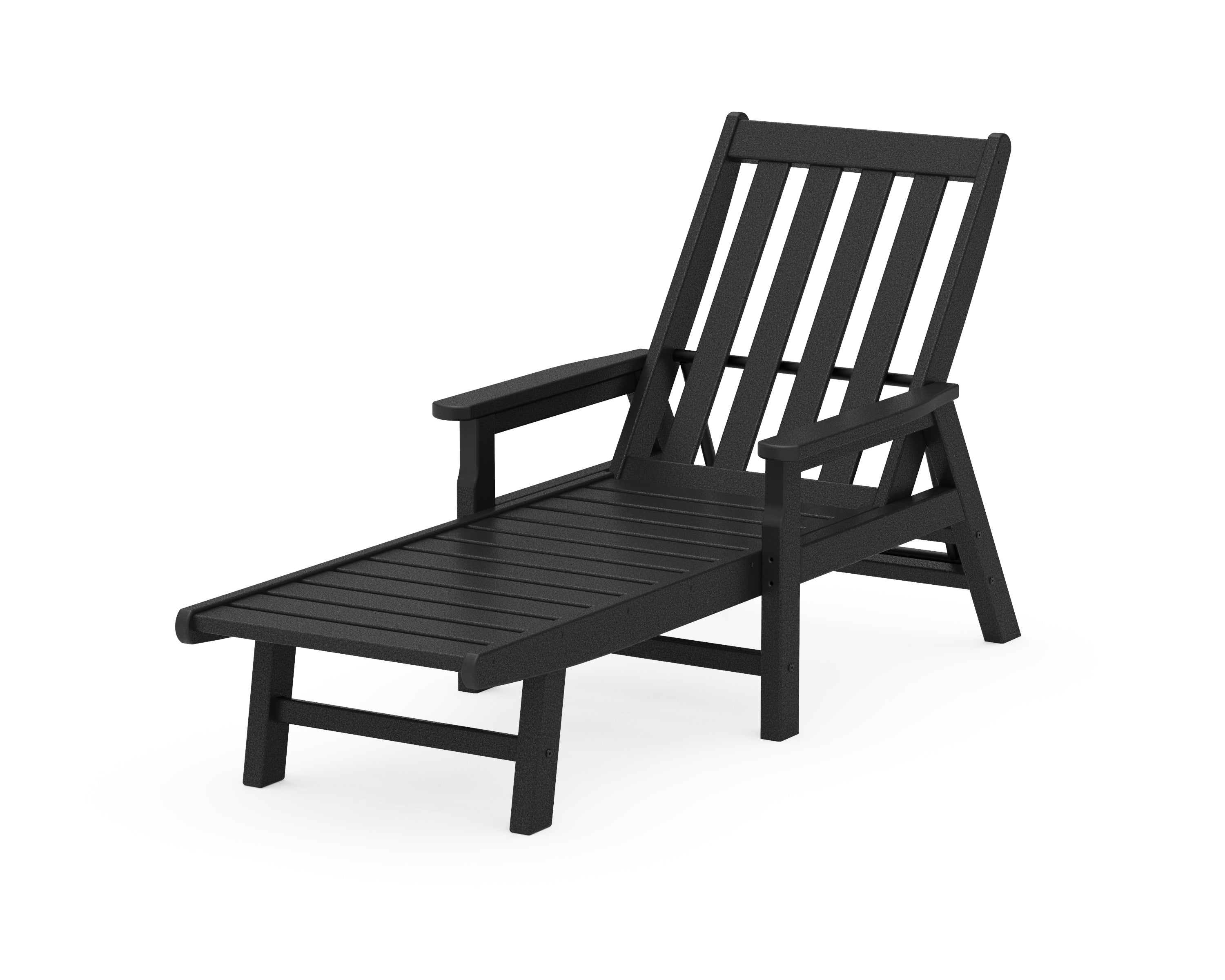 POLYWOOD® Vineyard Chaise with Arms in Black