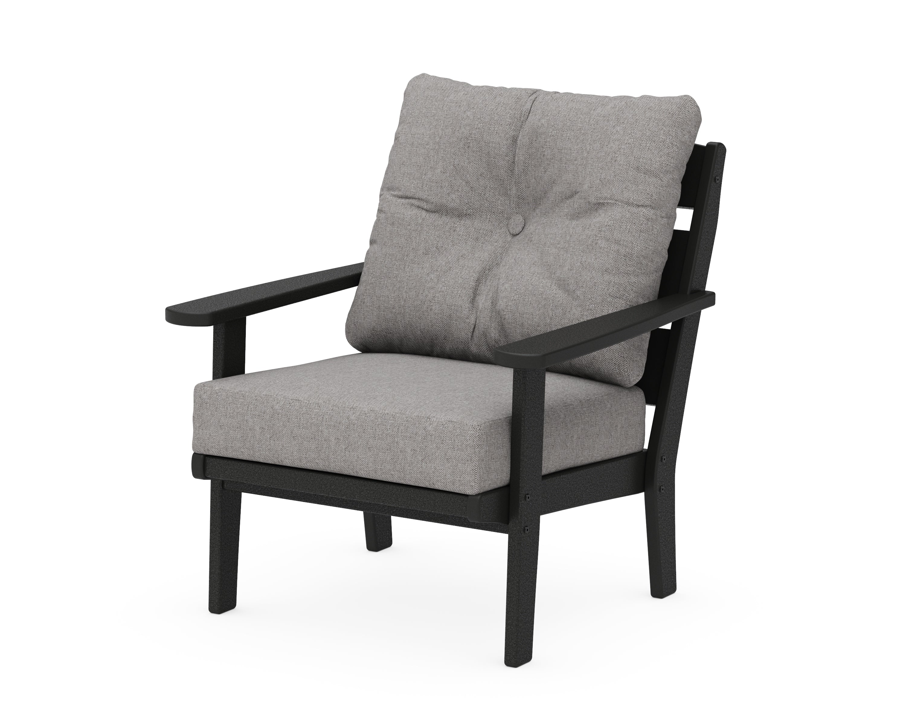 POLYWOOD® Lakeside Deep Seating Chair in Black / Grey Mist
