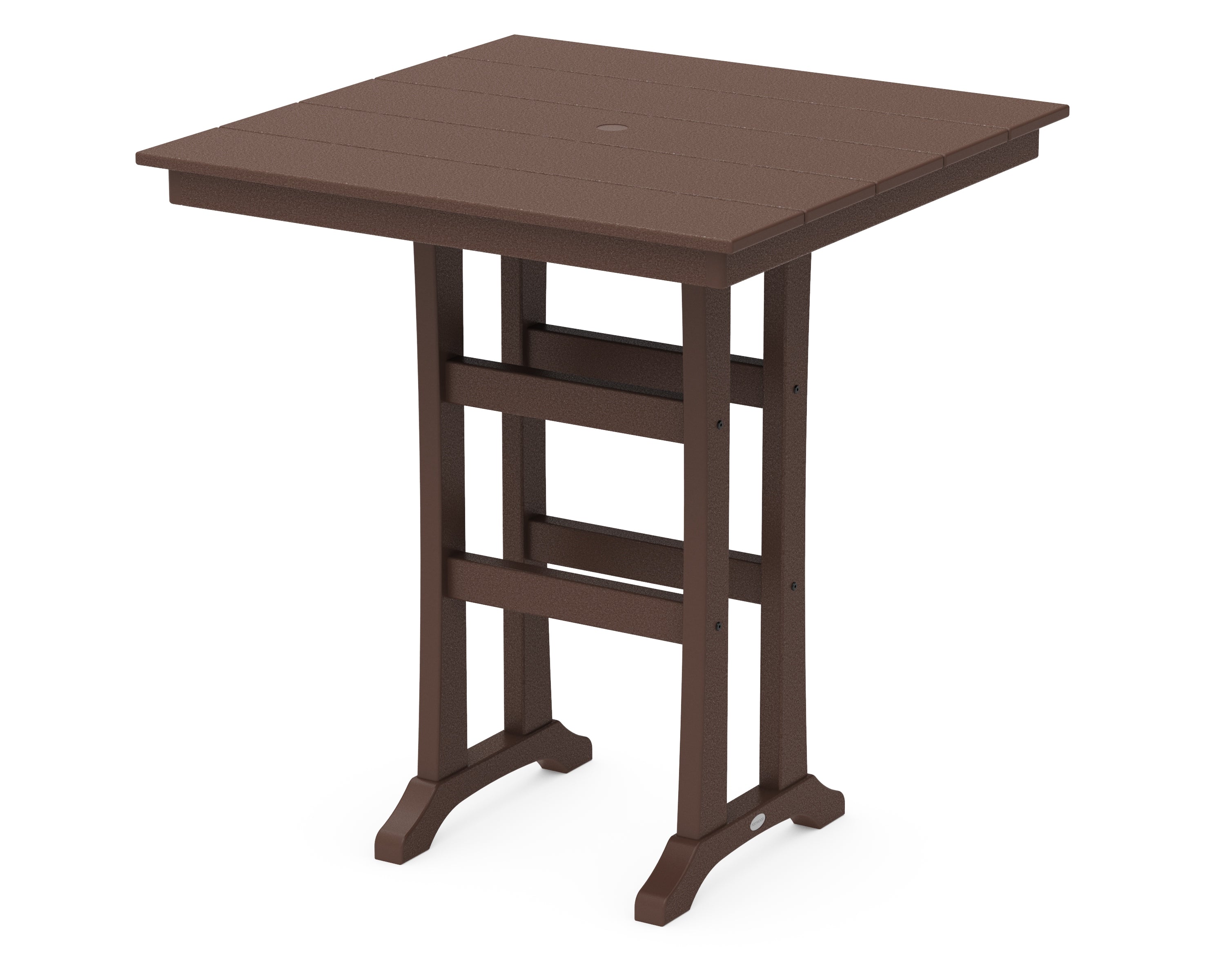 POLYWOOD® Farmhouse Trestle 37" Bar Table in Mahogany
