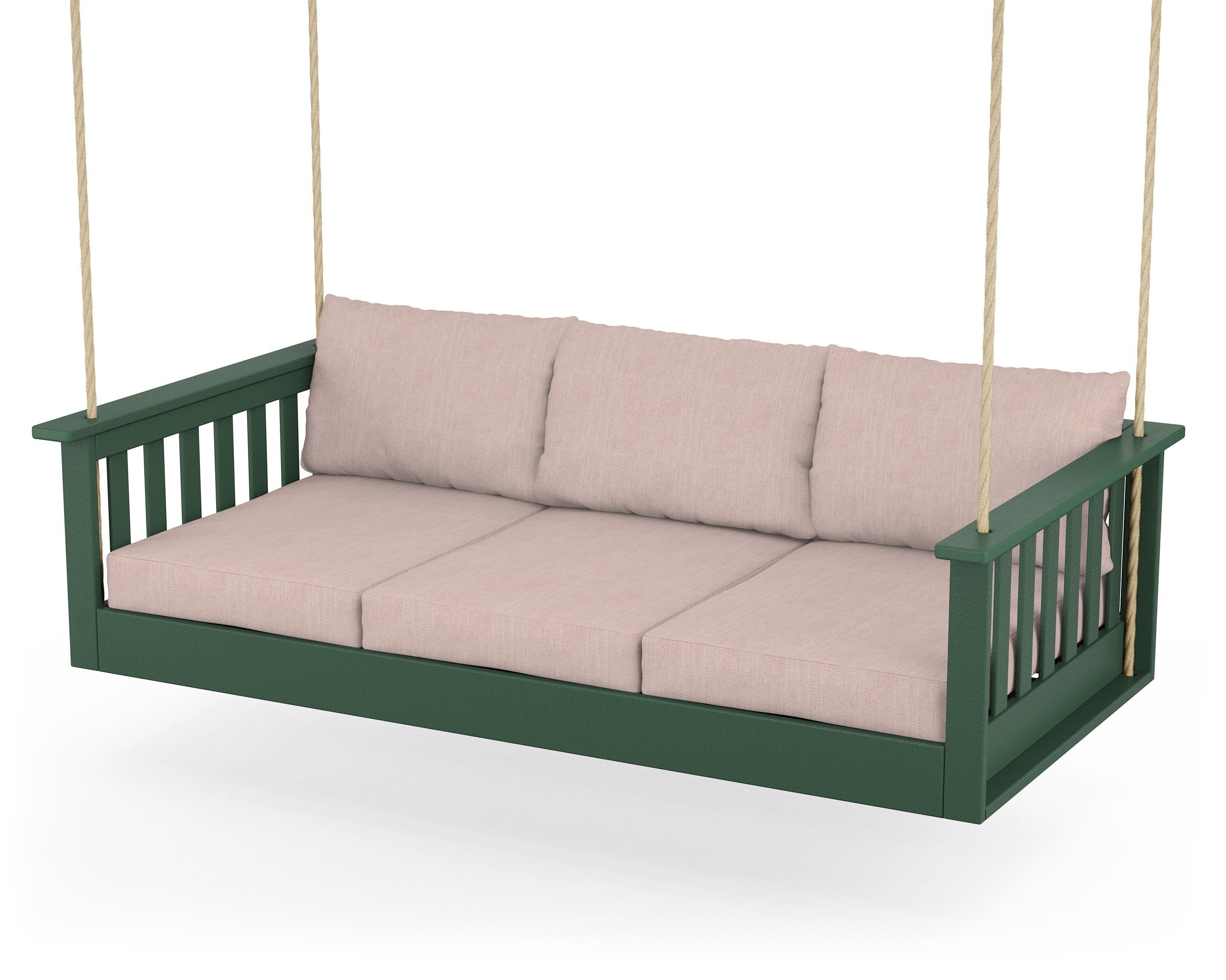 POLYWOOD® Vineyard Daybed Swing in Green / Play Cameo