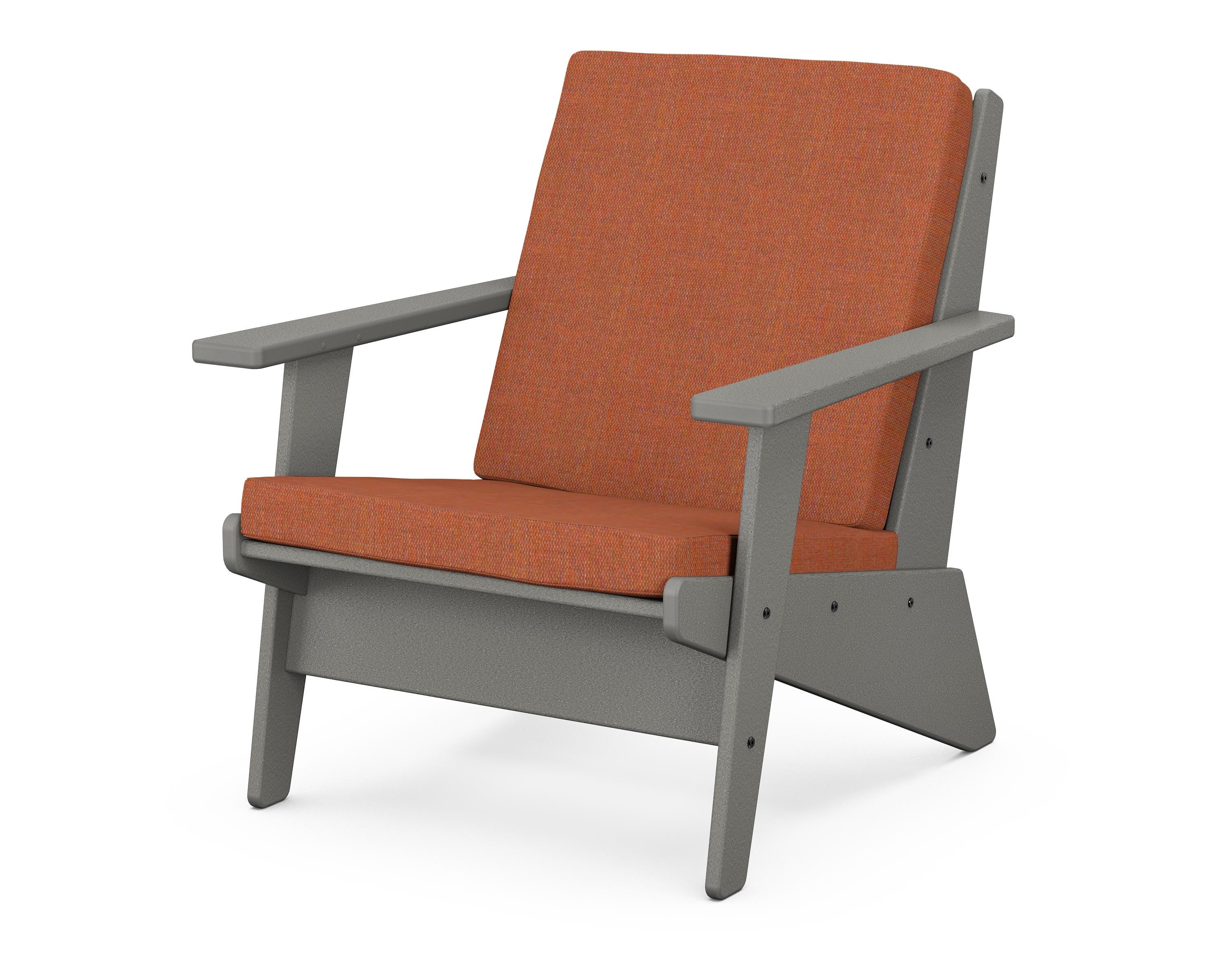 POLYWOOD® Riviera Modern Lounge Chair in Slate Grey / Play Adobe