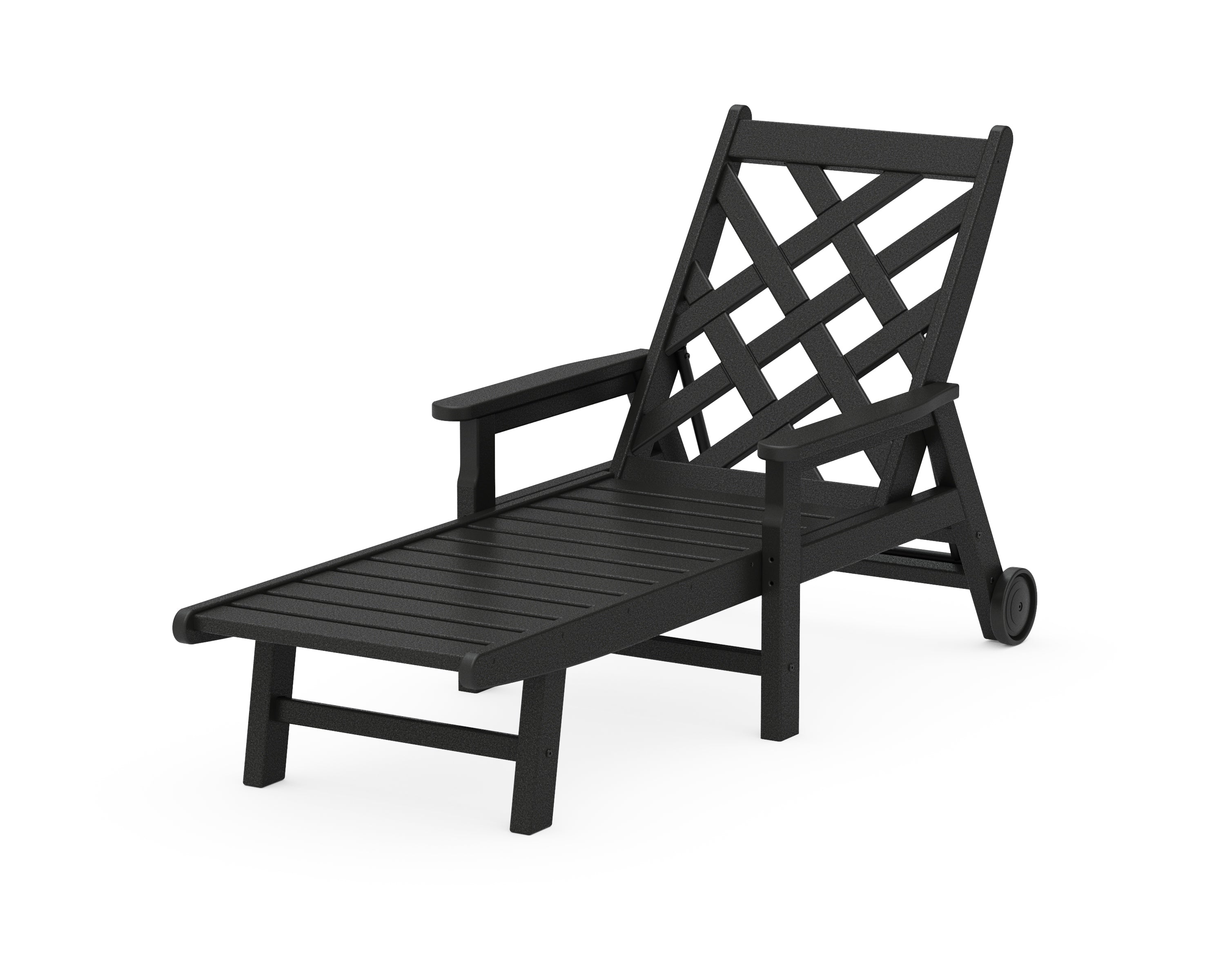 Country Living Wovendale Chaise with Arms and Wheels in Black