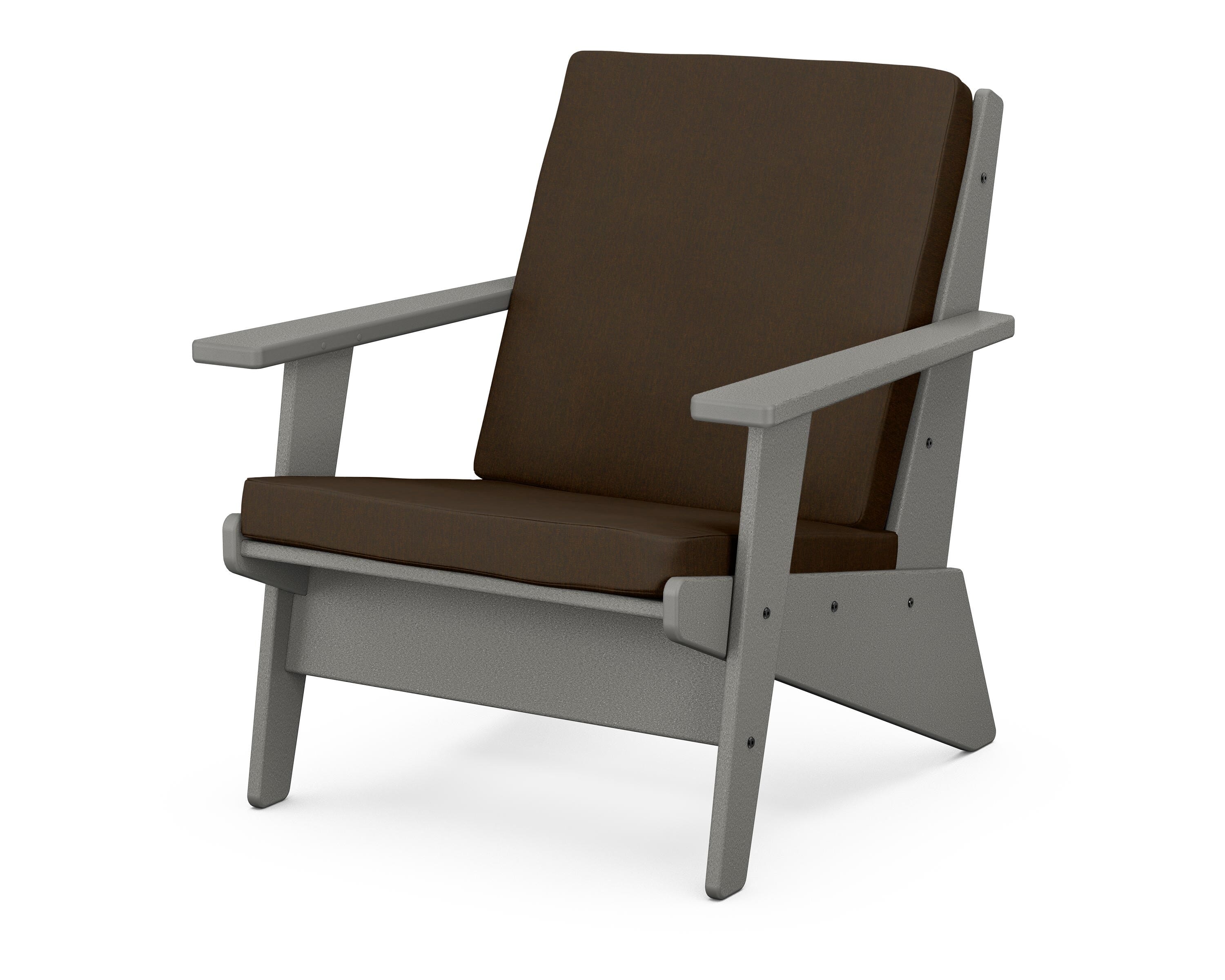 POLYWOOD® Riviera Modern Lounge Chair in Slate Grey / Canvas Java