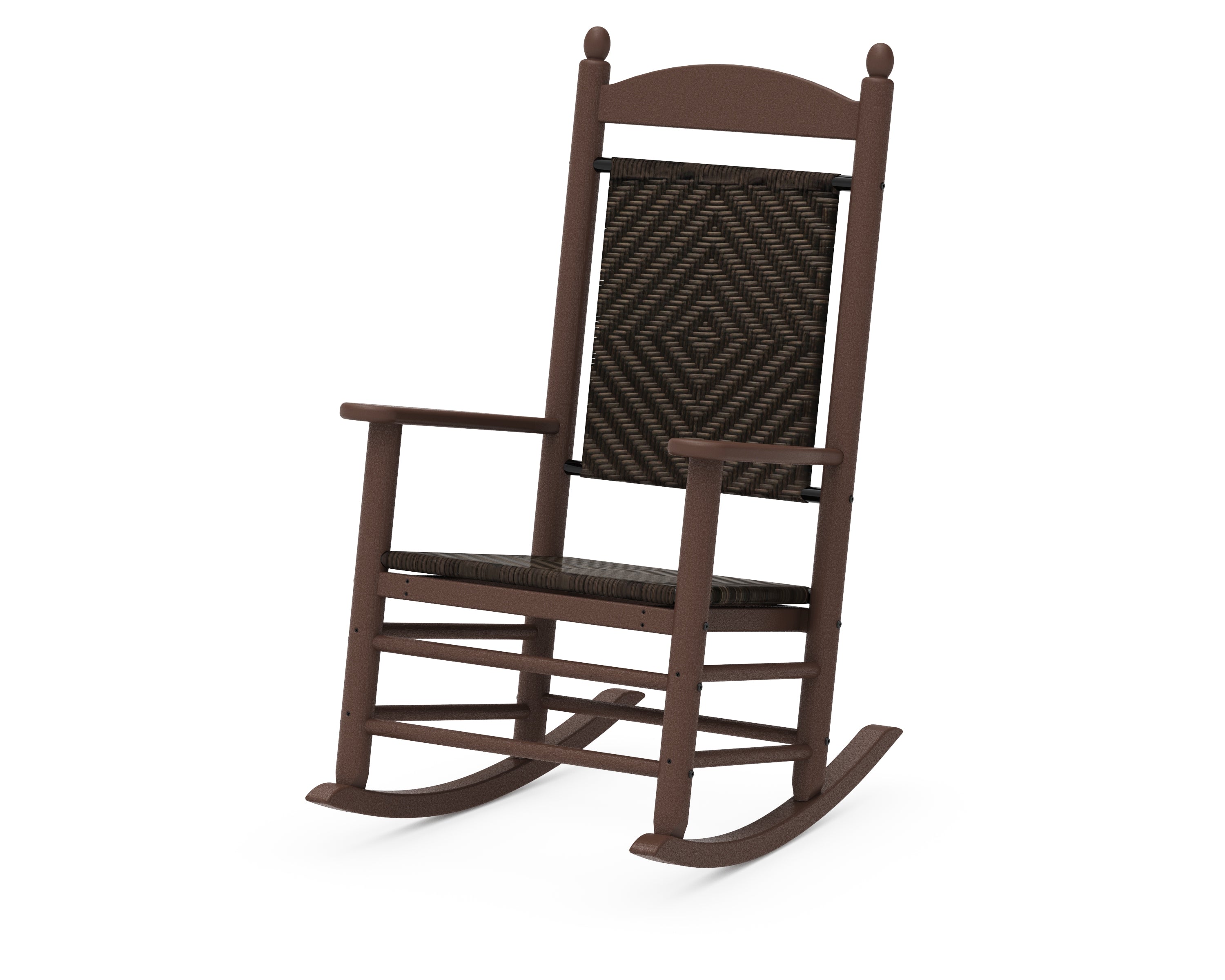 POLYWOOD® Jefferson Woven Rocking Chair in Mahogany / Cahaba