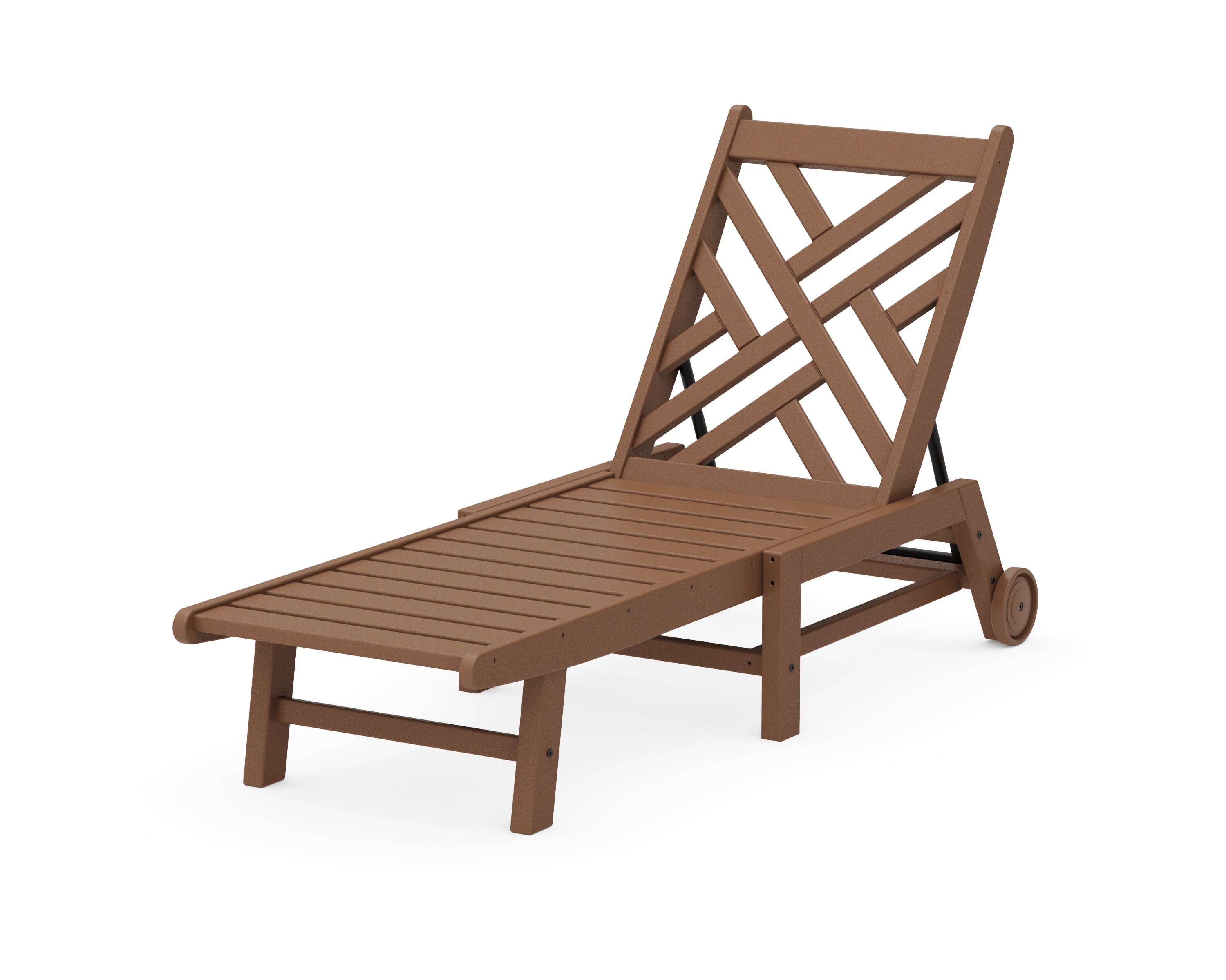 POLYWOOD® Chippendale Chaise with Wheels in Teak
