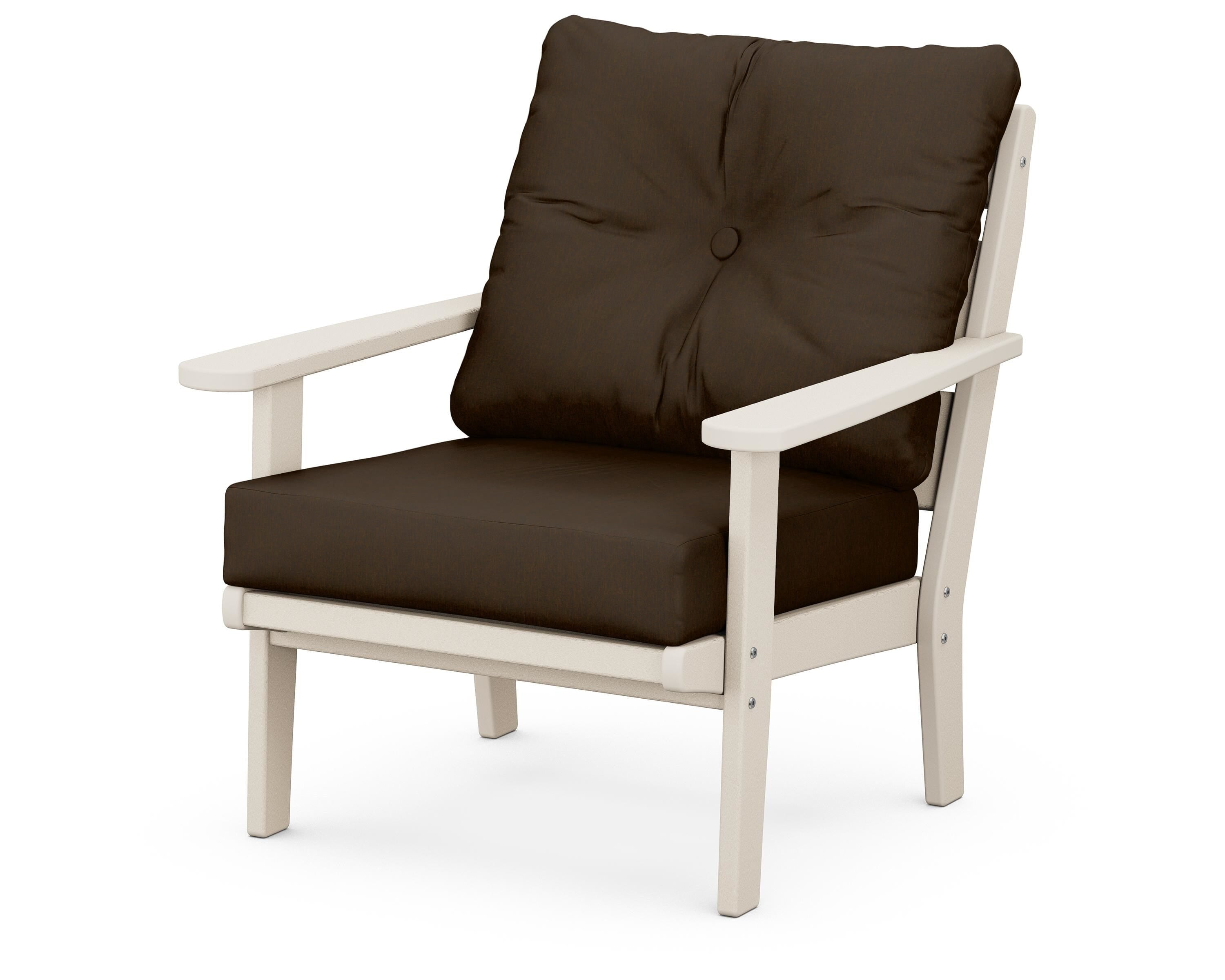 POLYWOOD® Lakeside Deep Seating Chair in Sand / Canvas Java