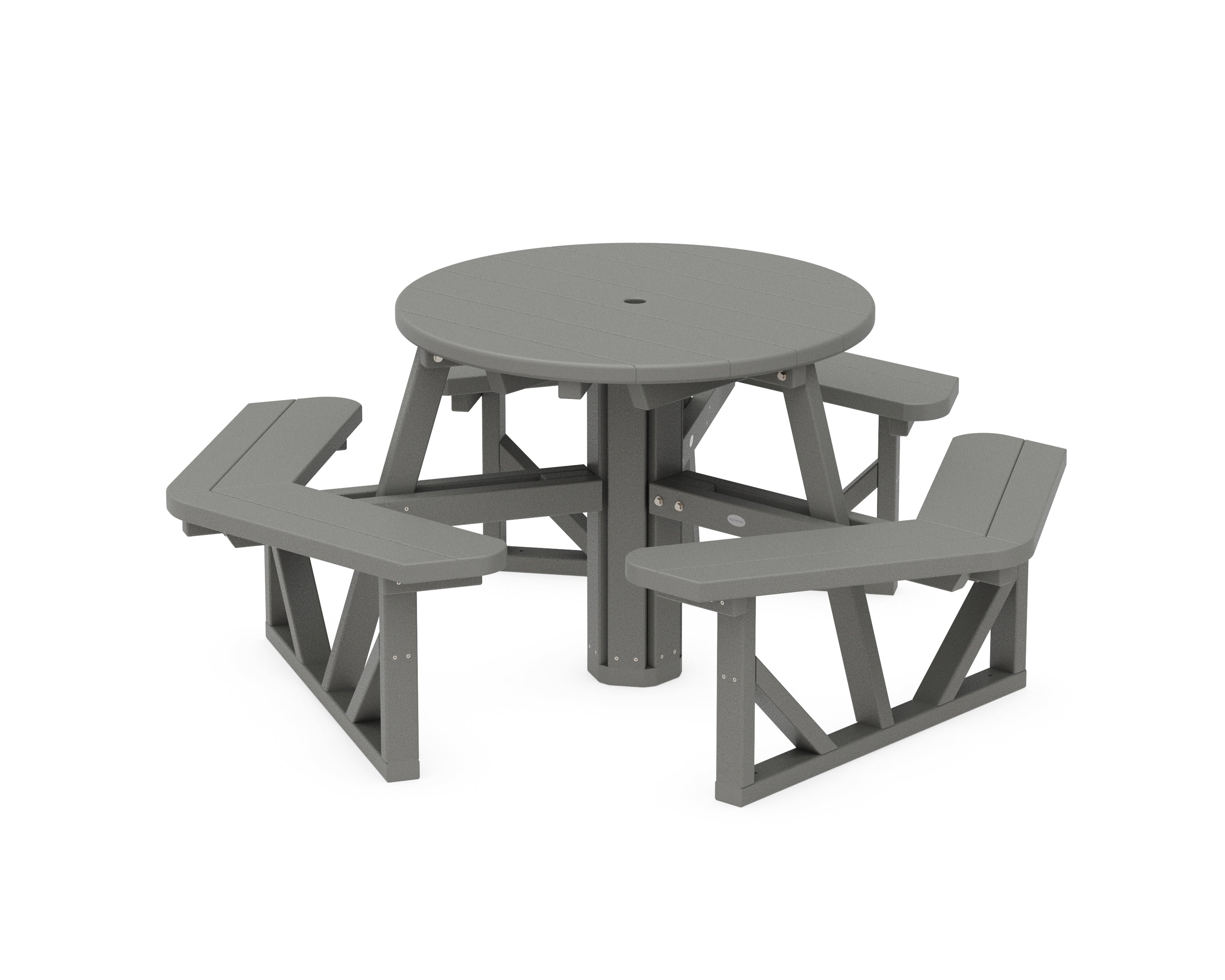 POLYWOOD® Park 36" Round Picnic Table in Slate Grey