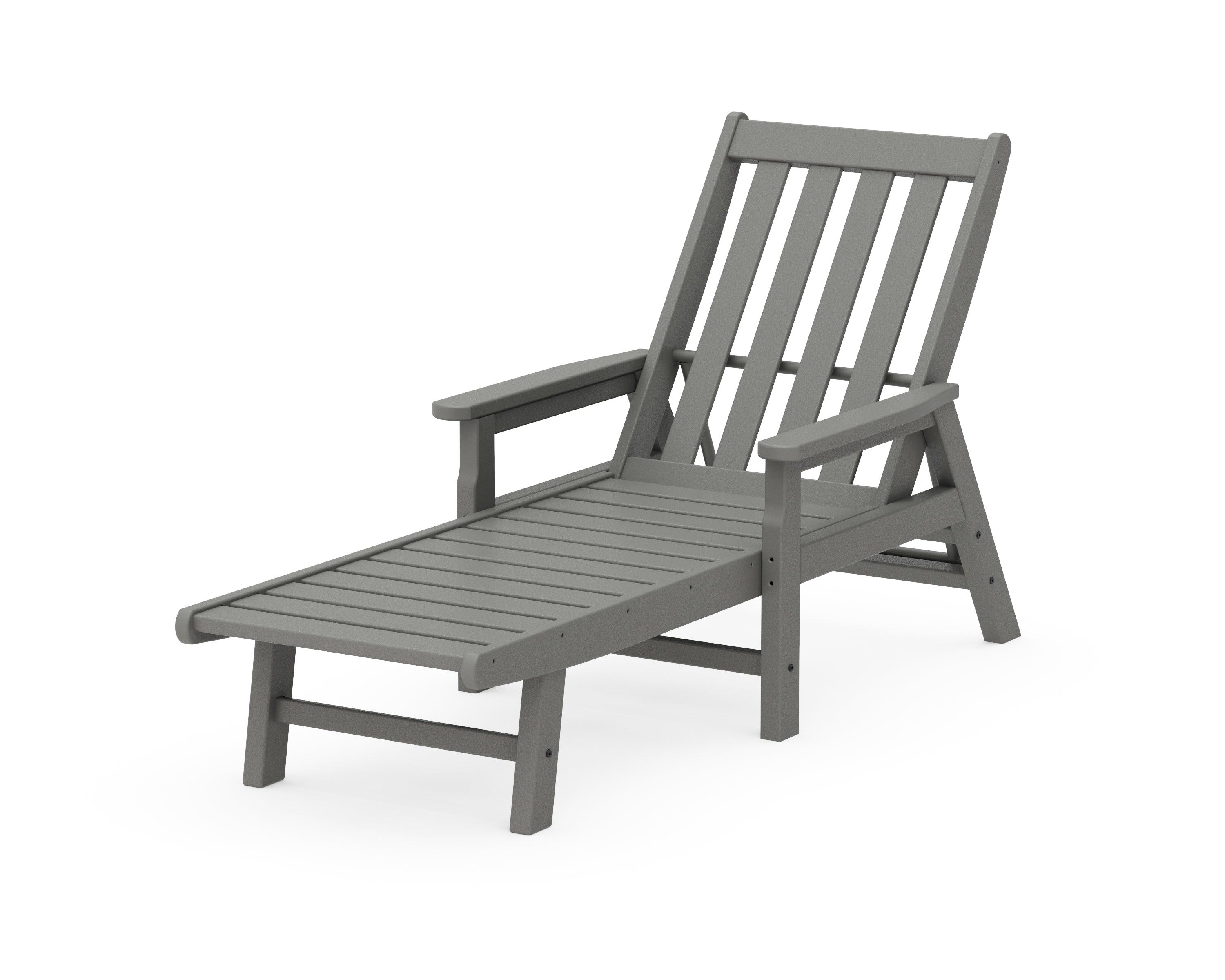 POLYWOOD® Vineyard Chaise with Arms in Slate Grey