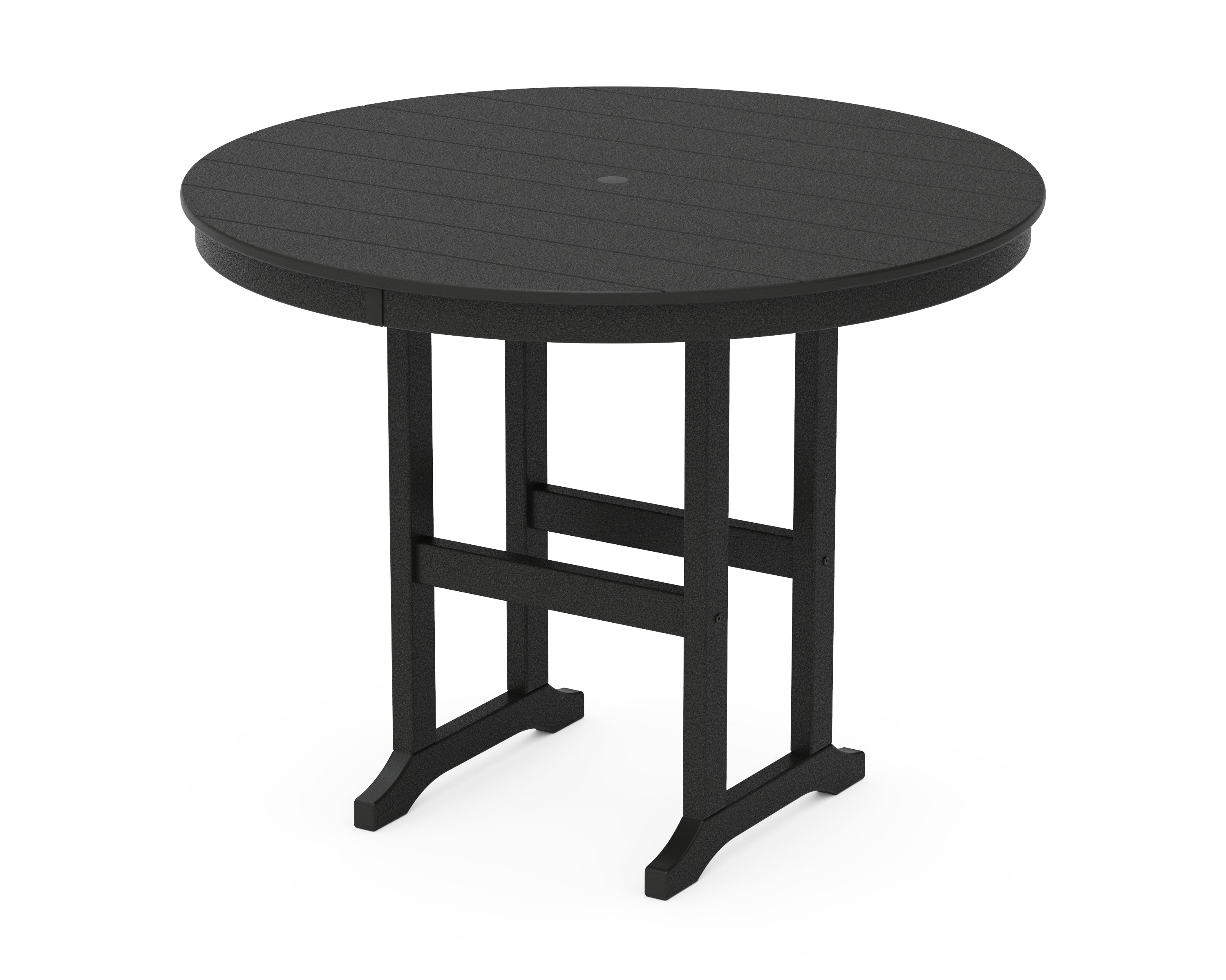 POLYWOOD® 48" Round Farmhouse Counter Table in Black