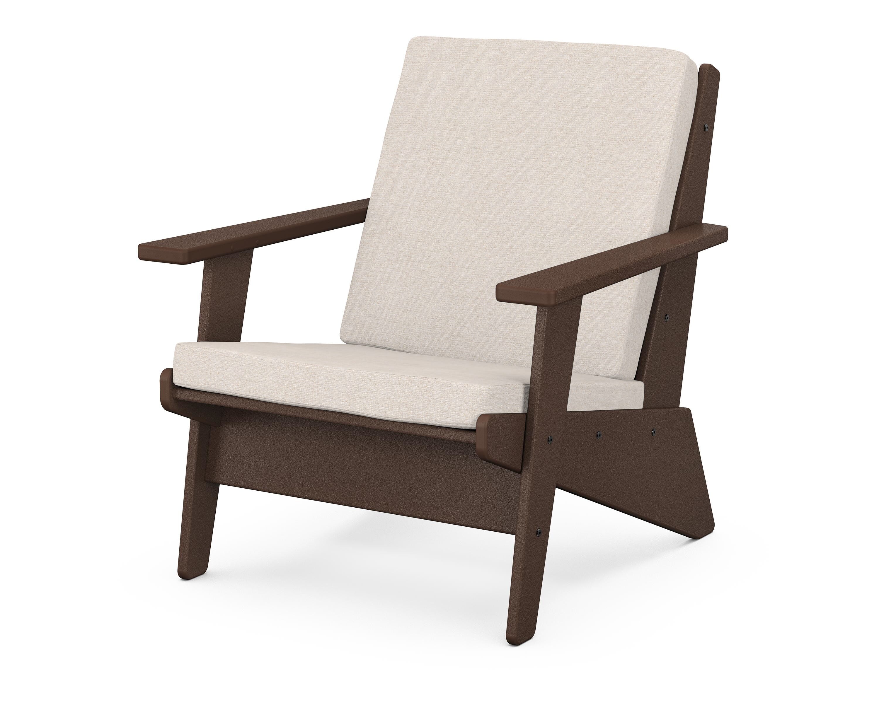 POLYWOOD® Riviera Modern Lounge Chair in Mahogany / Nuance Cloud