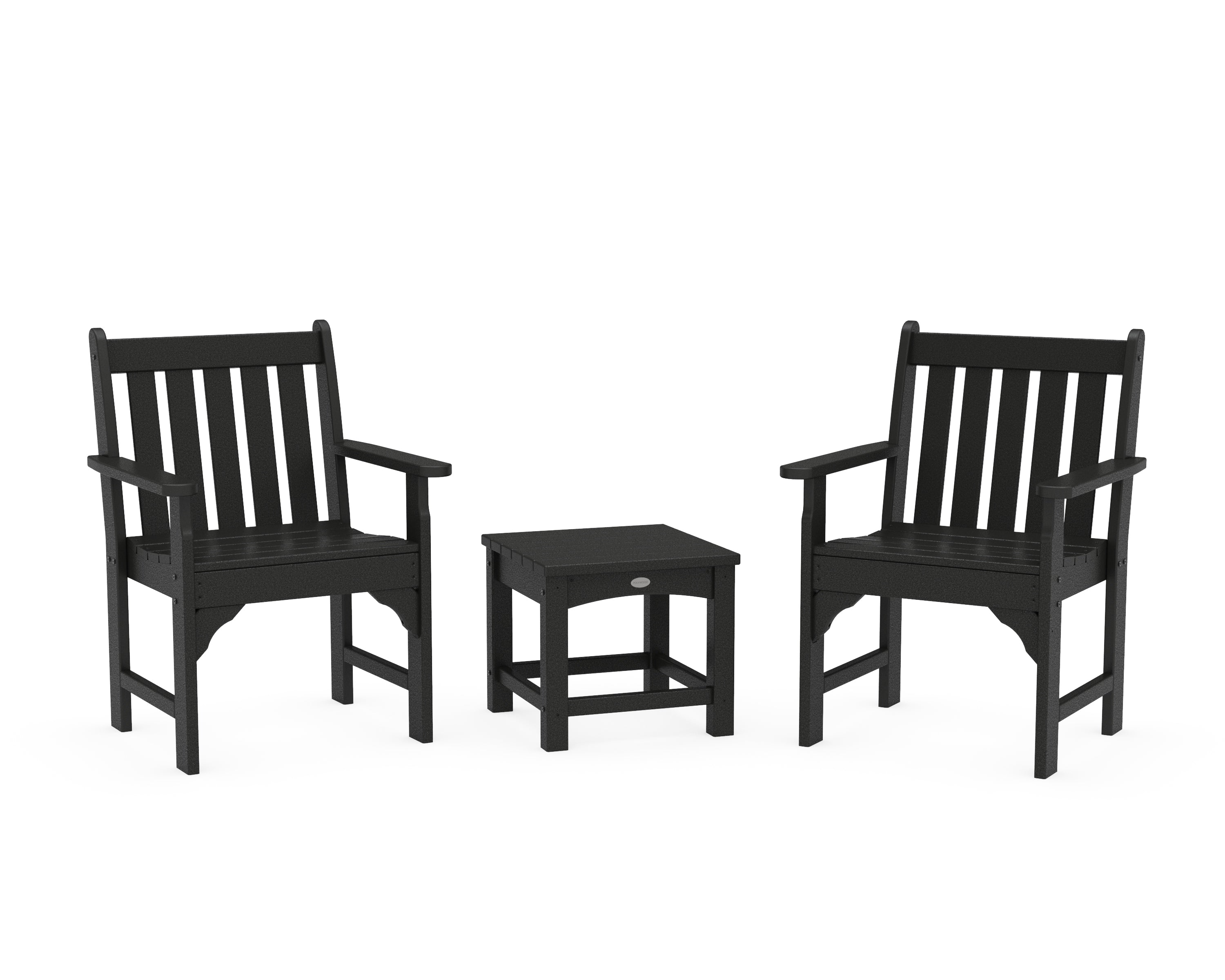 POLYWOOD® Vineyard 3-Piece Garden Chair Set in Black