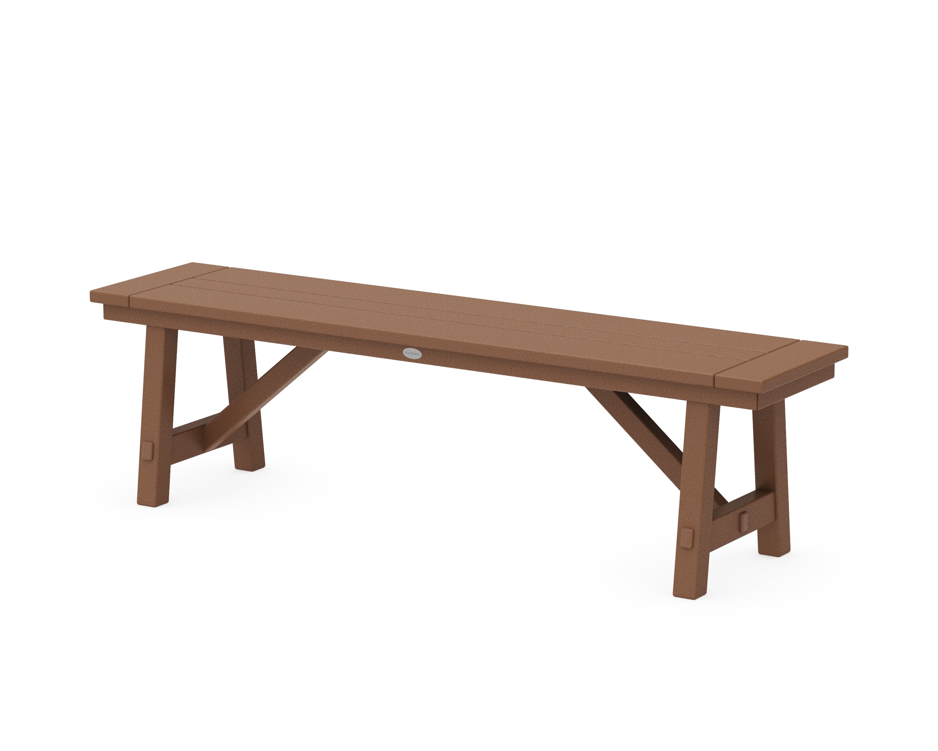 POLYWOOD® Rustic Farmhouse 60" Backless Bench in Teak