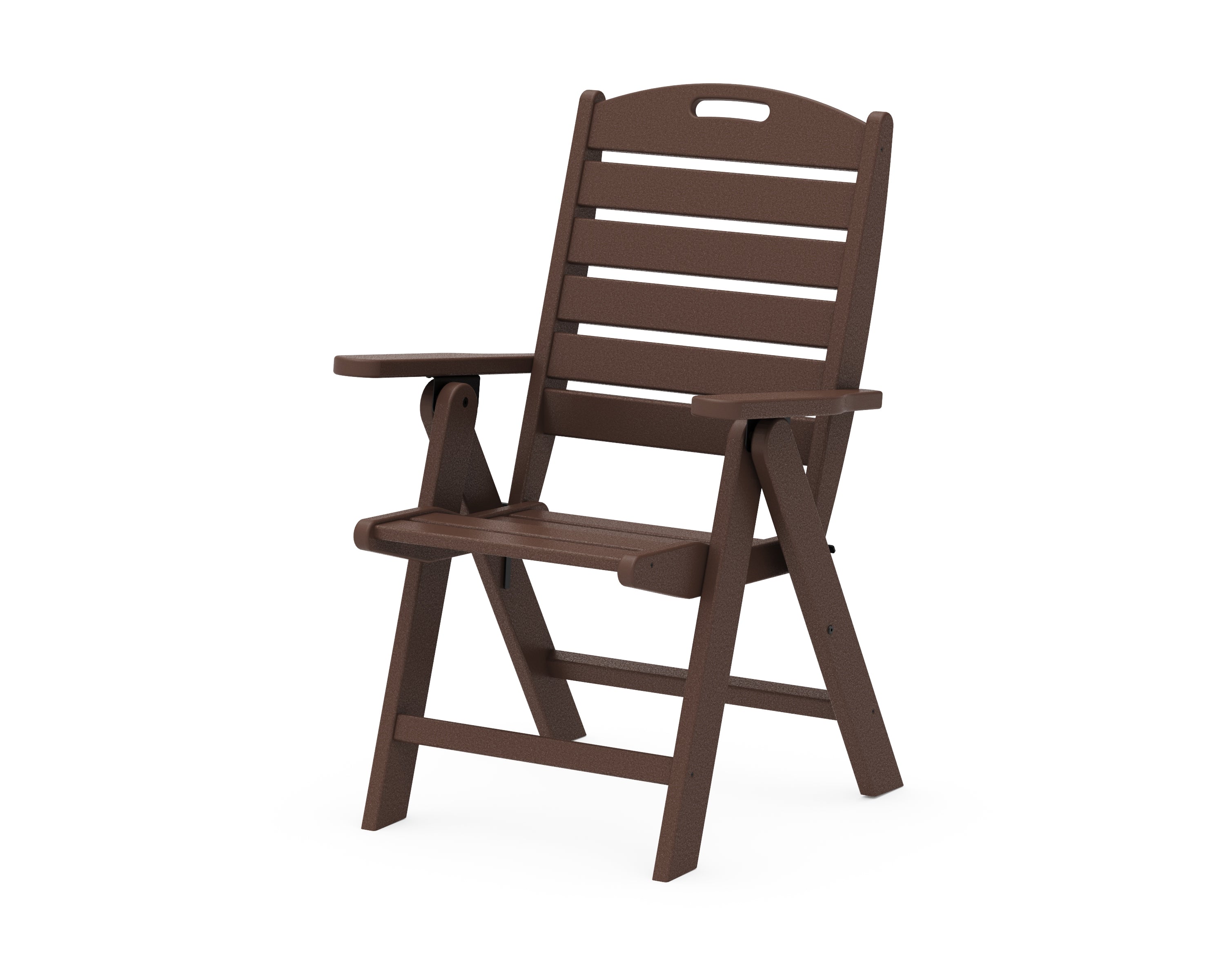 POLYWOOD® Nautical Folding Highback Chair in Mahogany