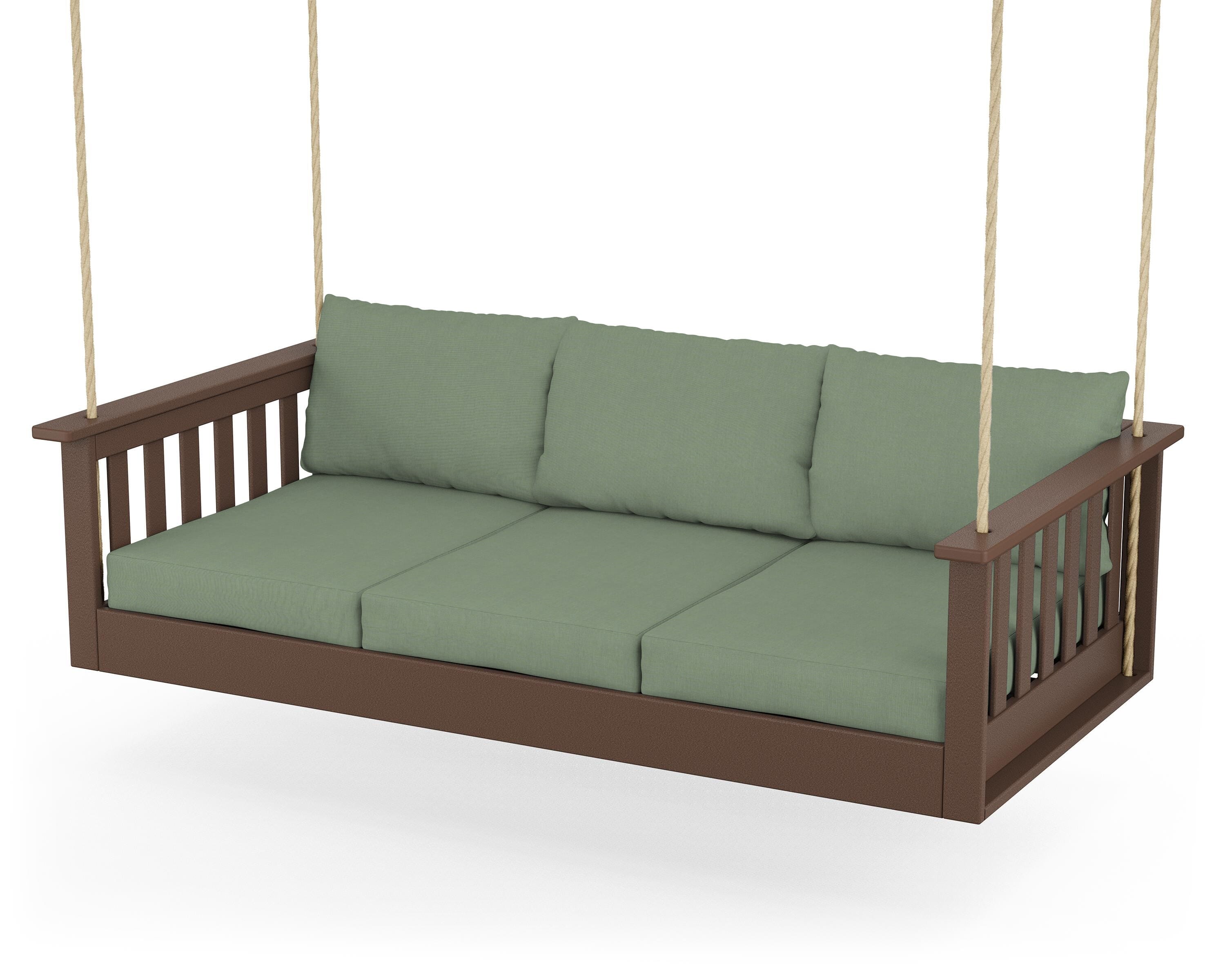 POLYWOOD® Vineyard Daybed Swing in Mahogany / Exhale Rainwashed