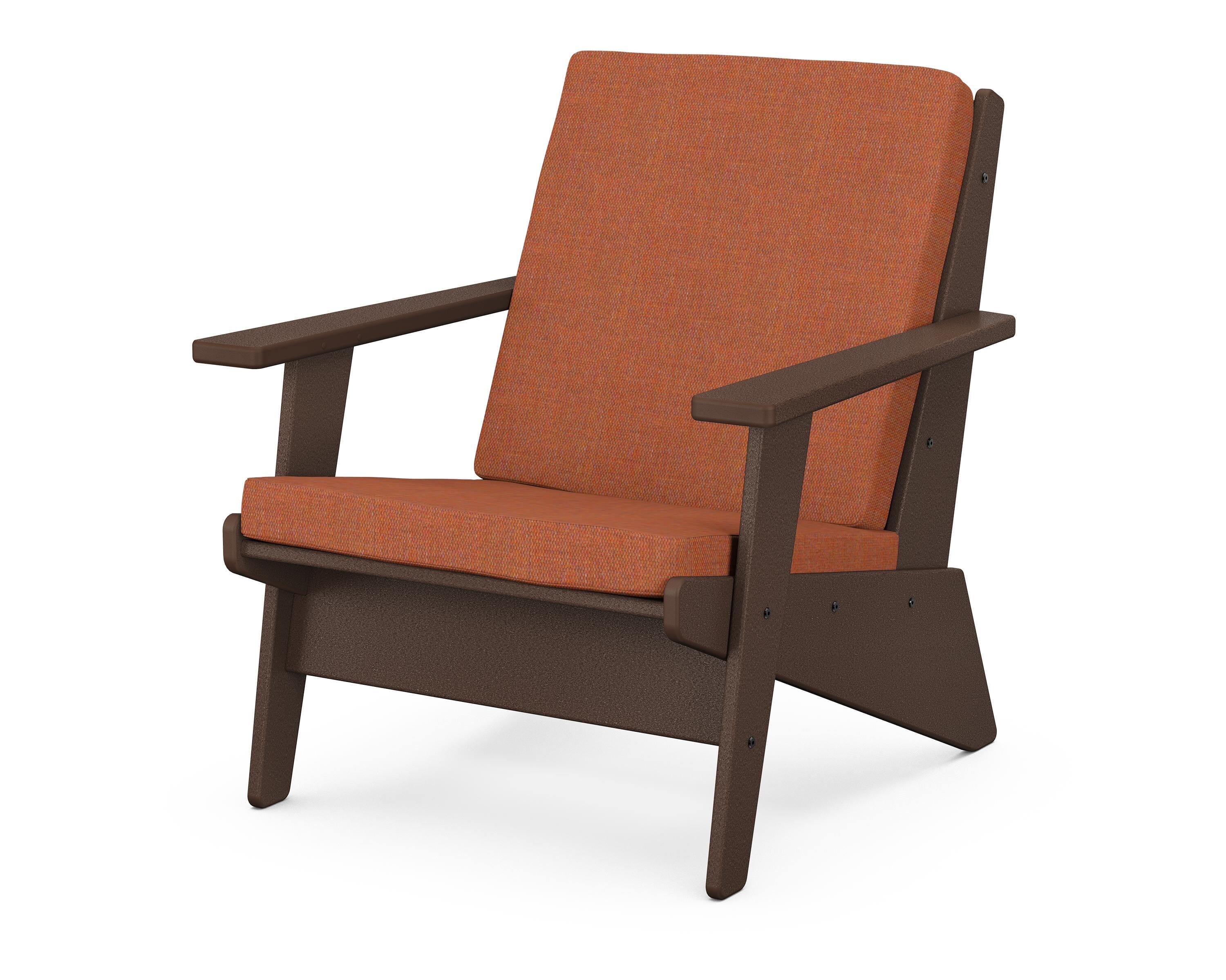 POLYWOOD® Riviera Modern Lounge Chair in Mahogany / Play Adobe
