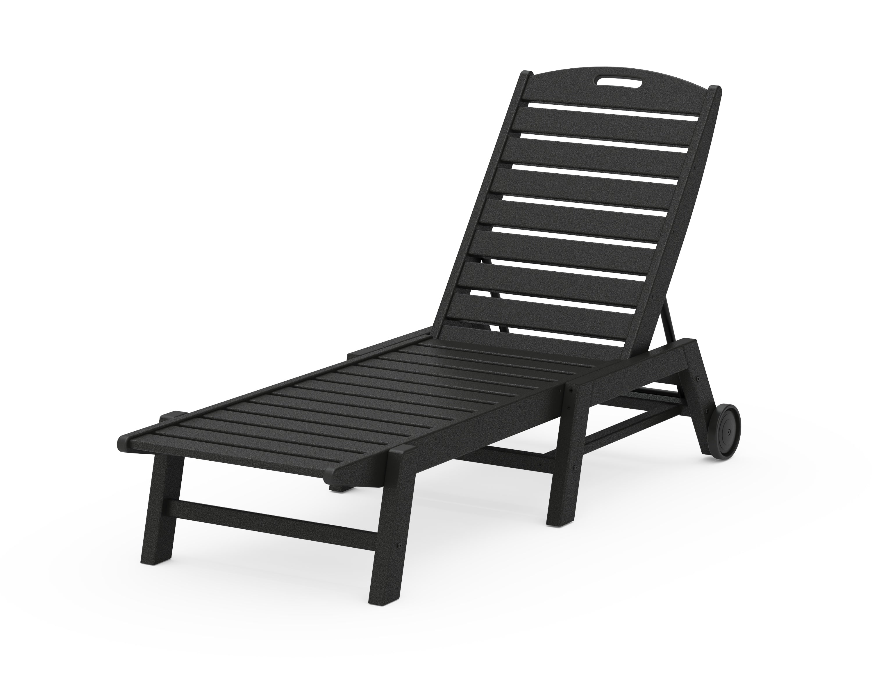 POLYWOOD® Nautical Chaise with Wheels in Black