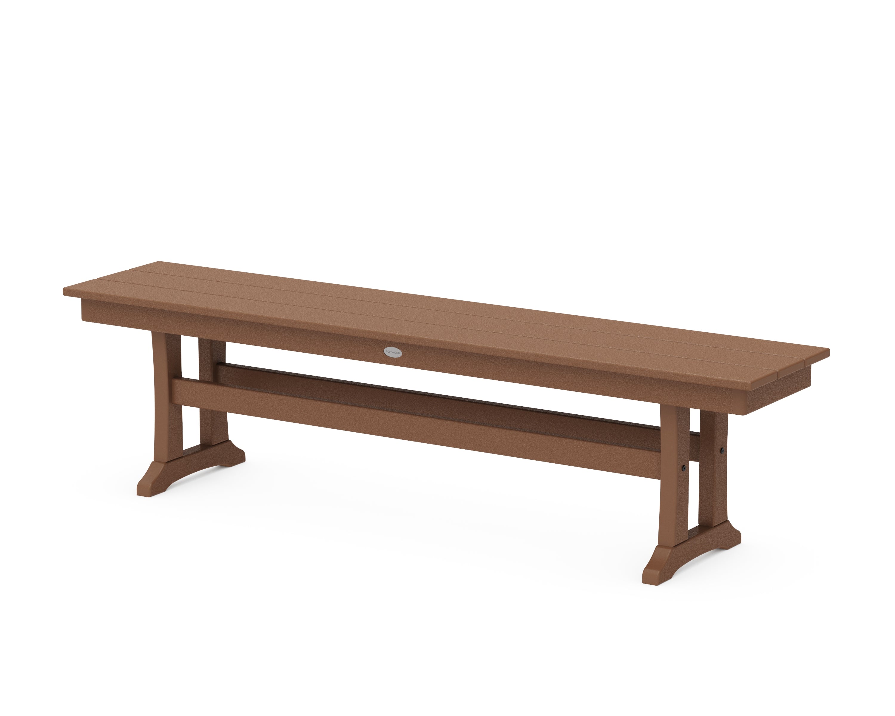 POLYWOOD® Farmhouse Trestle 65" Bench in Teak