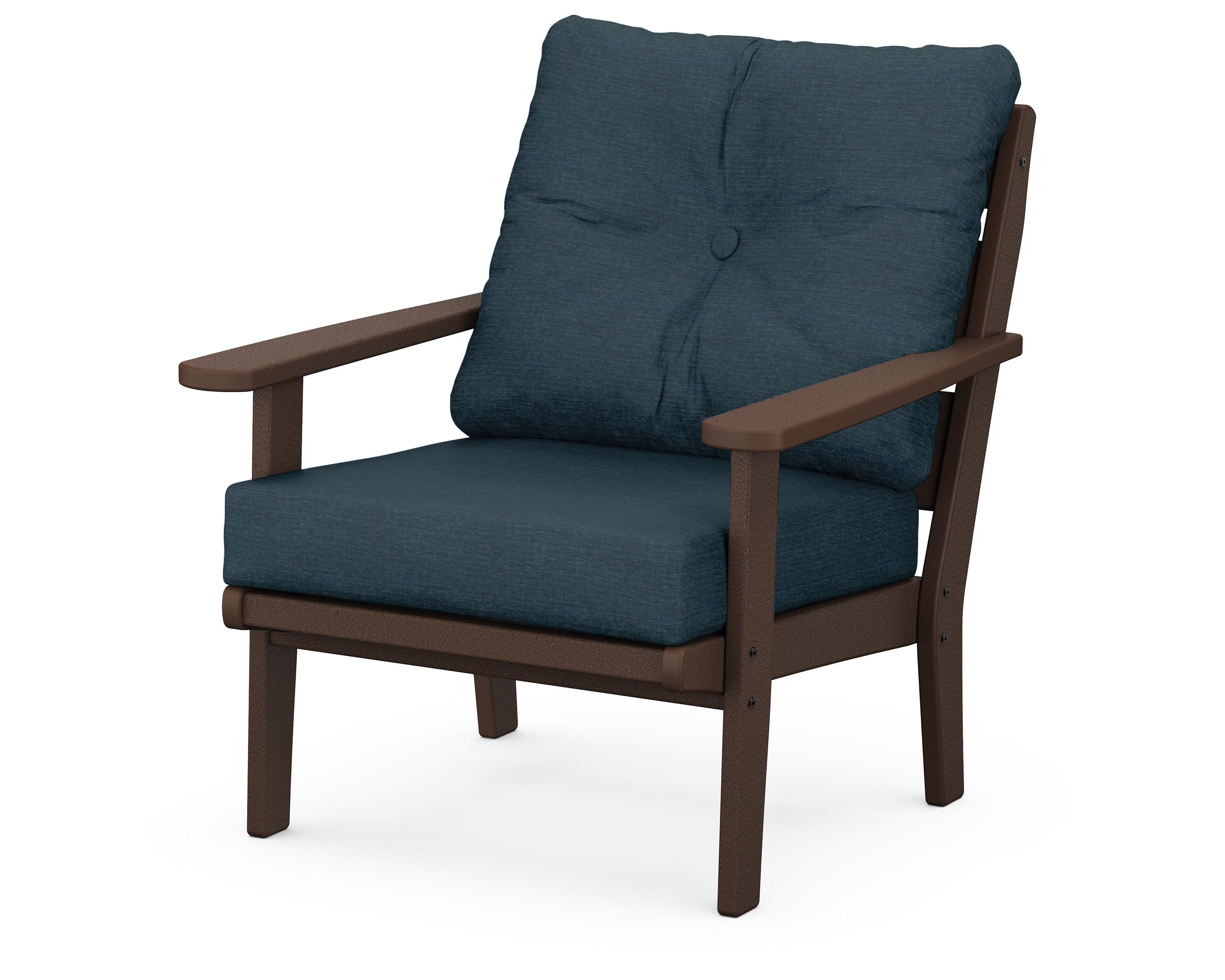 POLYWOOD® Lakeside Deep Seating Chair in Mahogany / Platform Indigo