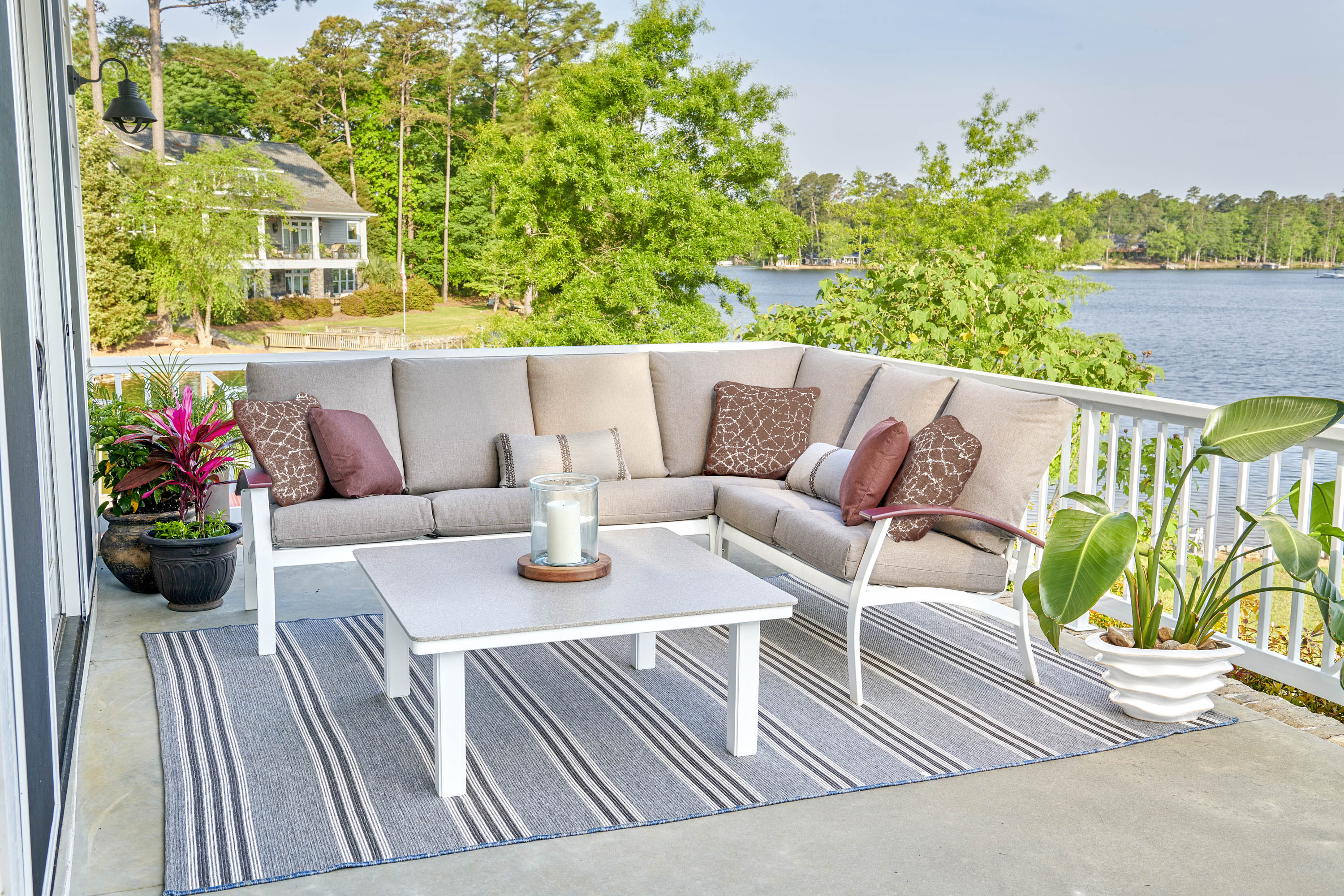 Belle Isle Three-Seat Sofa w/ Polymer Accents