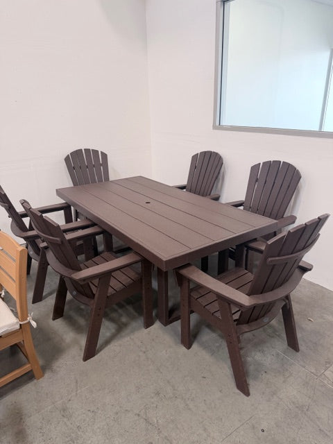 Nautical Curveback Adirondack 7-Piece Dining Set