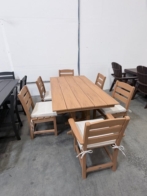 Lakeside 7-Piece Farmhouse Dining Set Pedestal