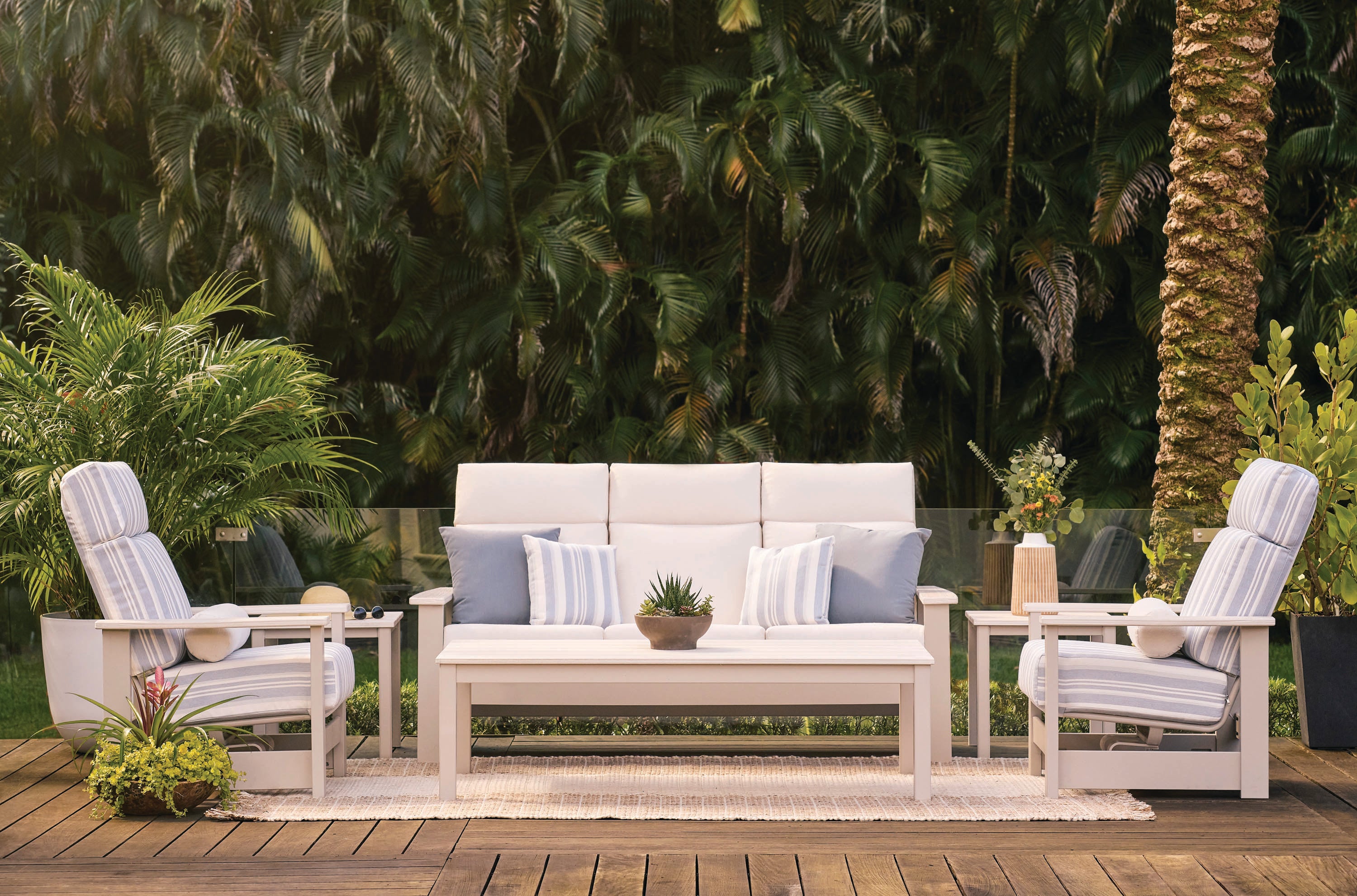 Leeward Stationary Arm Chair w/ Polymer Arms