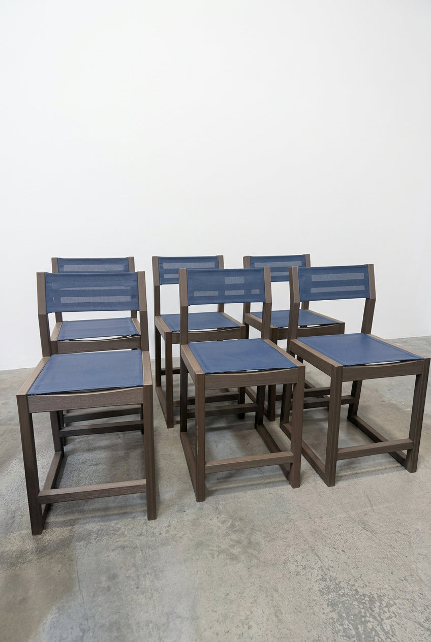EDGE Sling counter Chair Vintage Coffee, Navy Blue Sling